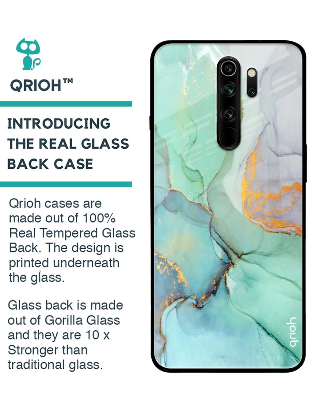Shop Xiaomi Redmi Note 8 Pro Green Marble Glass Case-Back