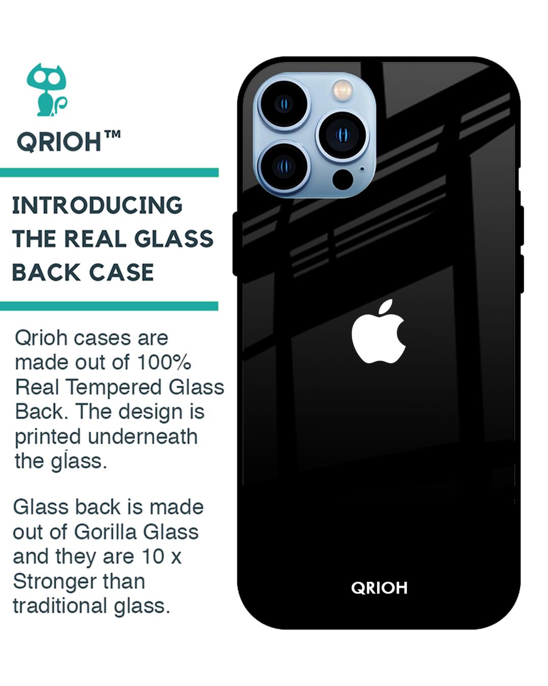 Shop Jet Black Glass Case For Iphone 13 Pro Max-Back
