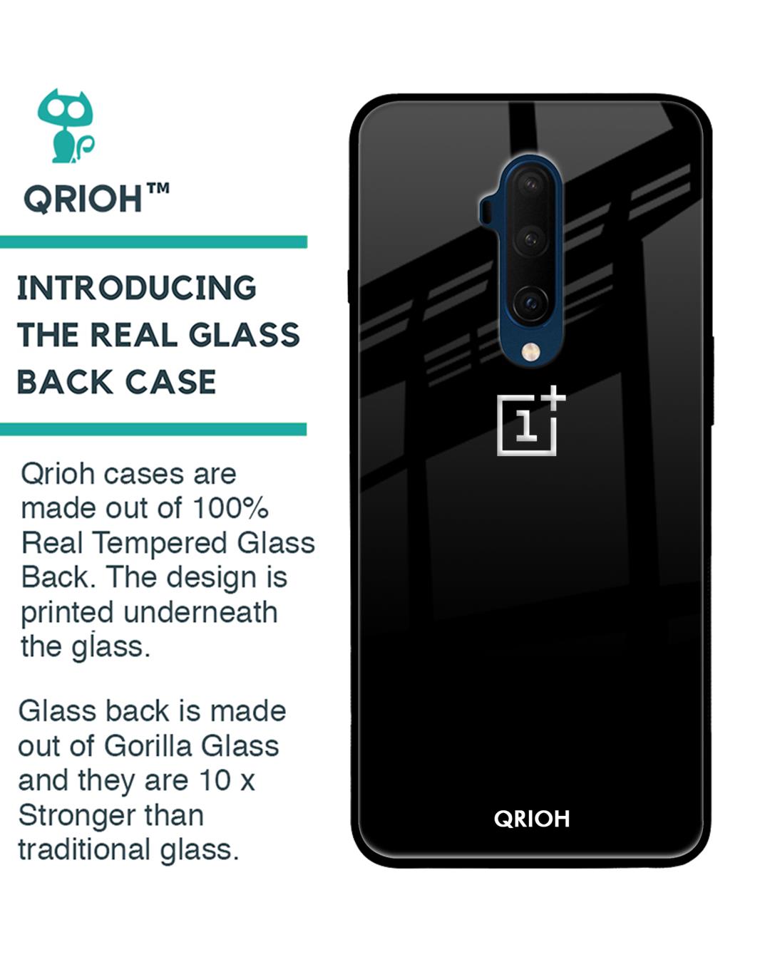 Shop Oneplus 7t Pro Jet Black Glass Case-Back