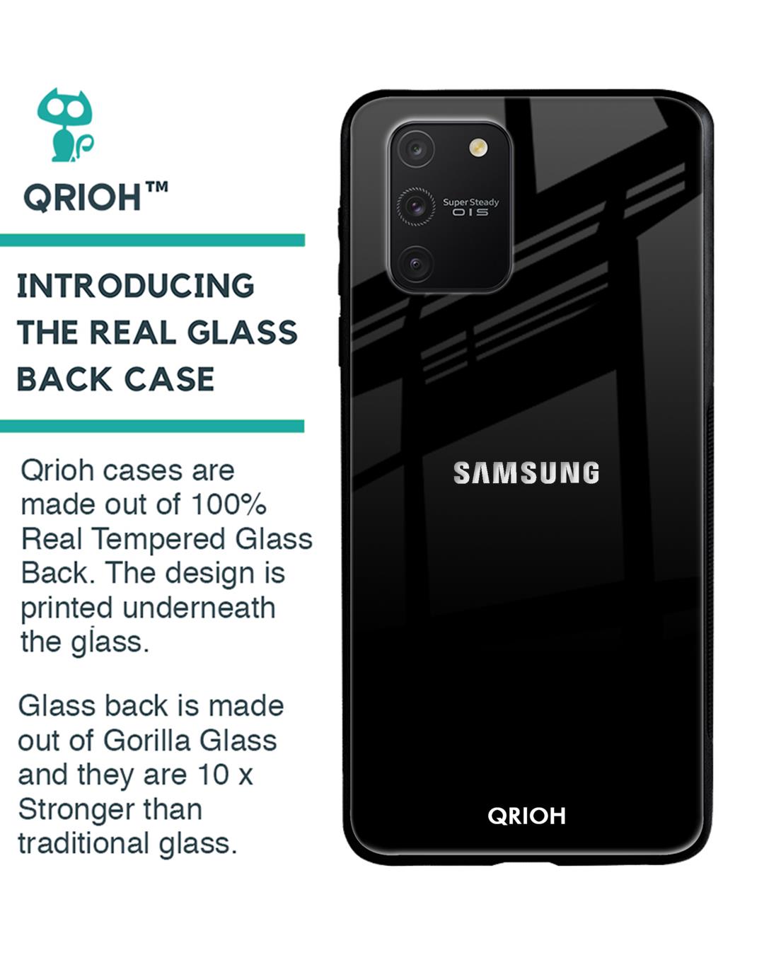 Shop Jet Black Glass Case For Samsung Galaxy S10 Lite-Back