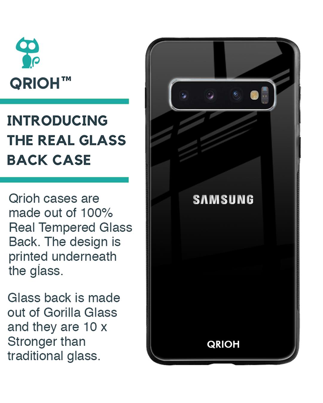 Shop Jet Black Glass Case For Samsung Galaxy S10-Back