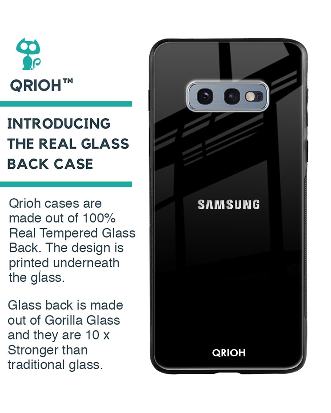 Shop Jet Black Glass Case For Samsung Galaxy S10e-Back