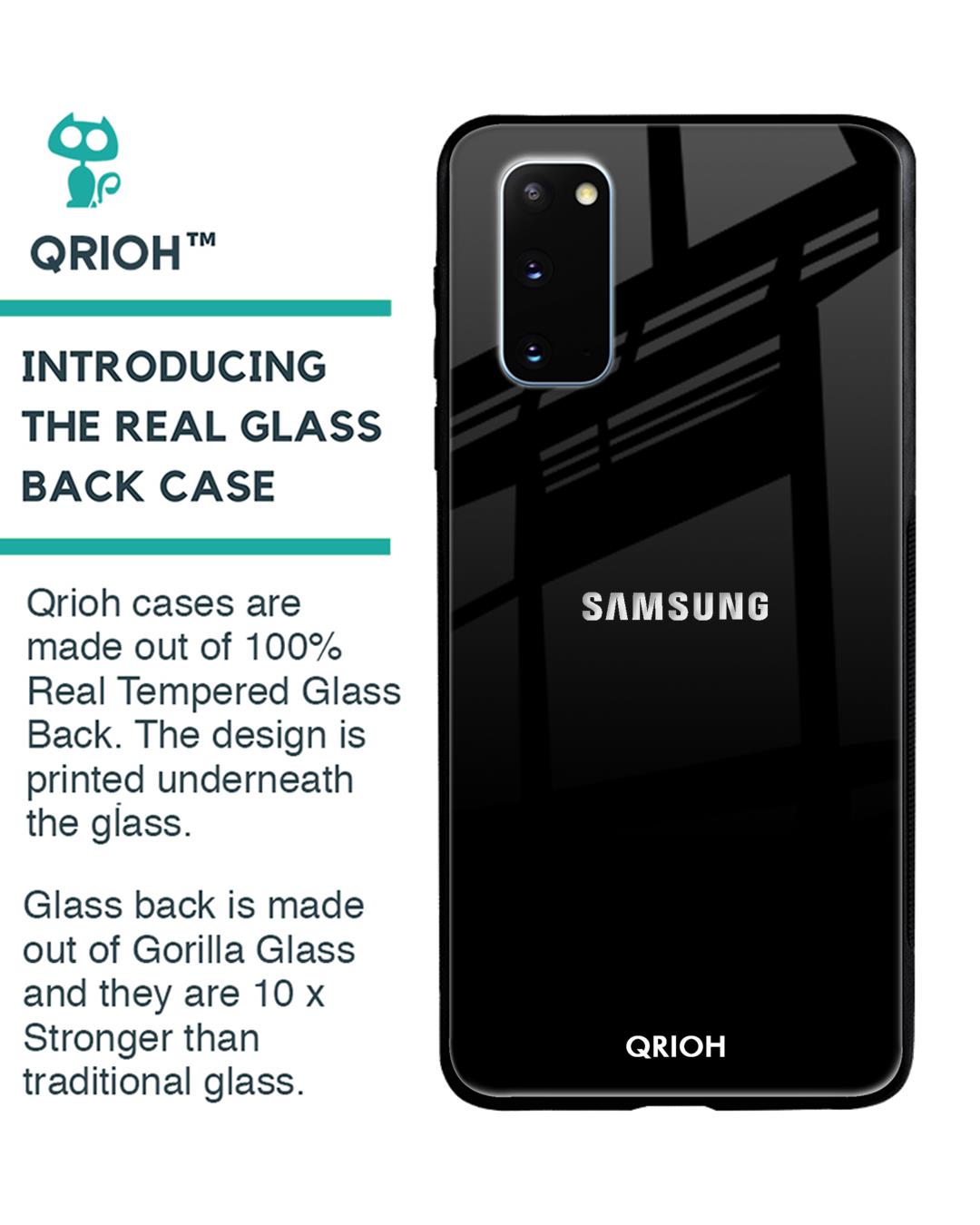 Shop Jet Black Glass Case For Samsung Galaxy S20-Back
