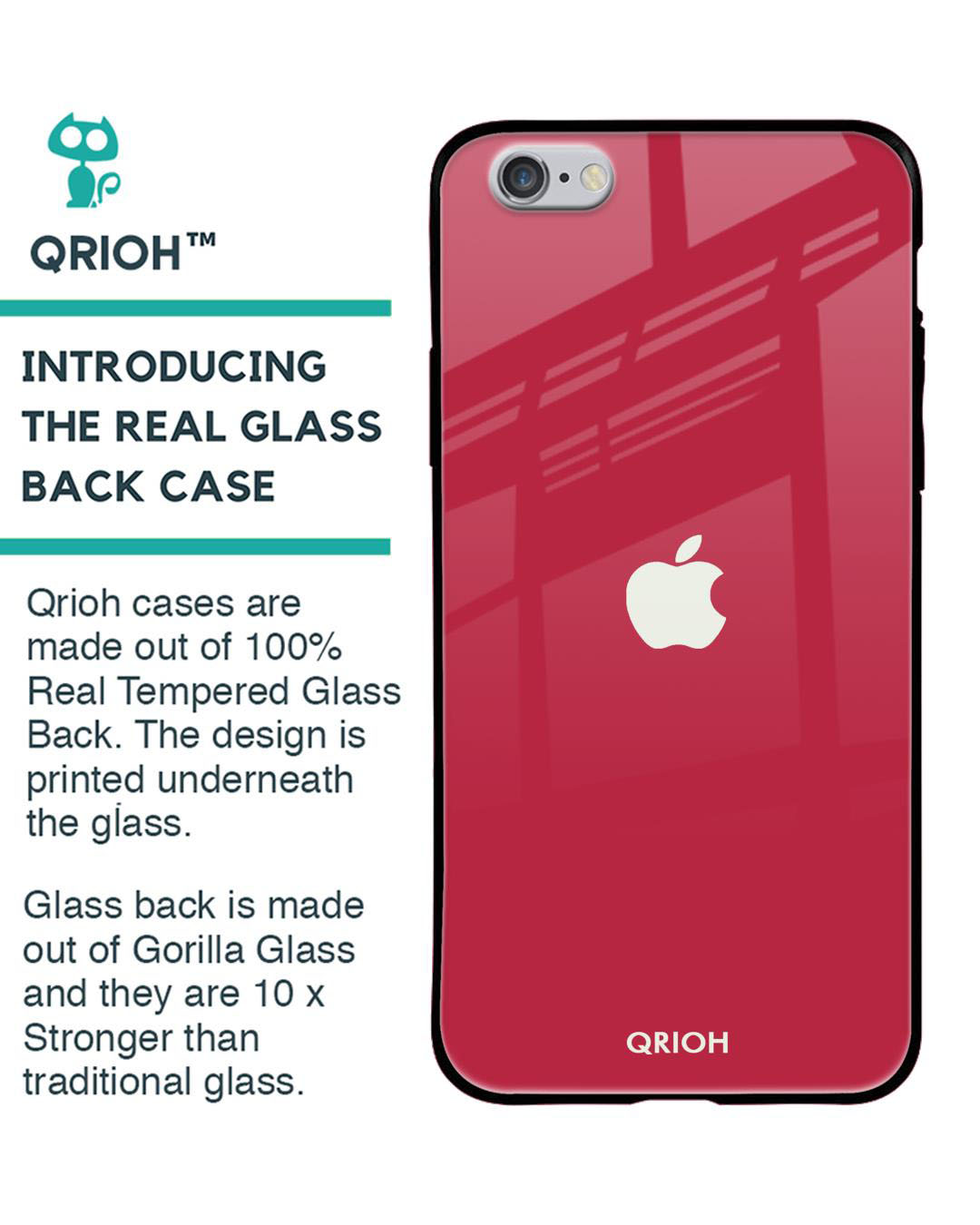 Shop Solo Maroon Printed Premium Glass Case for Apple iPhone 6S (Shock Proof, Scratch Resistant)-Back
