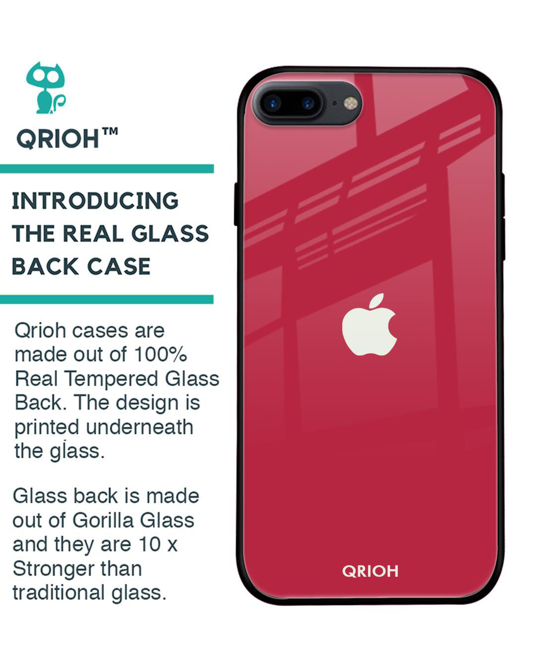 Shop Premium Glass Cover for iPhone 8 Plus(Shock Proof, Lightweight)-Back