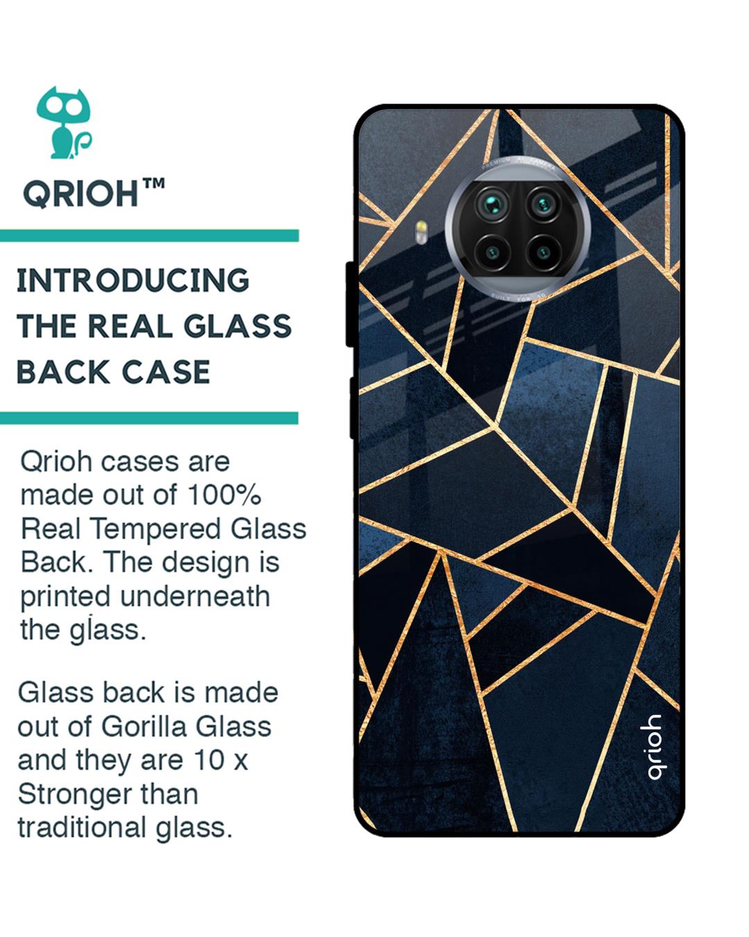 Shop Abstract Tiles Glass Case For Mi 10i 5g-Back