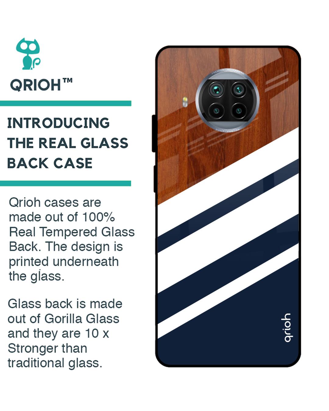Shop Bold Stripes Glass Case For Mi 10i 5g-Back