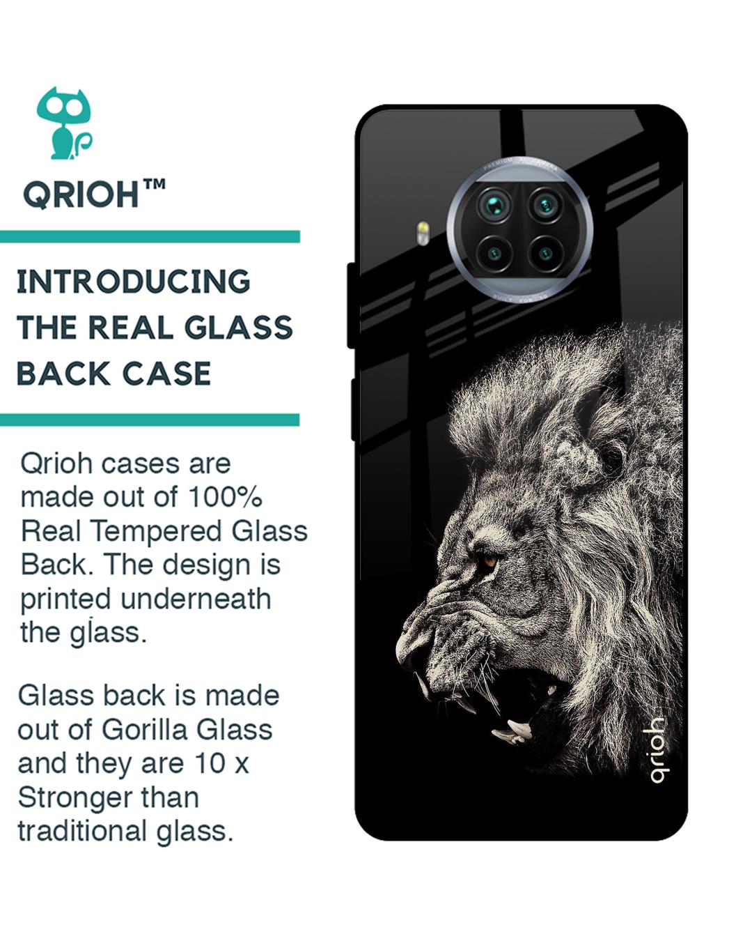 Shop Brave Lion Glass Case For Mi 10i 5g-Back