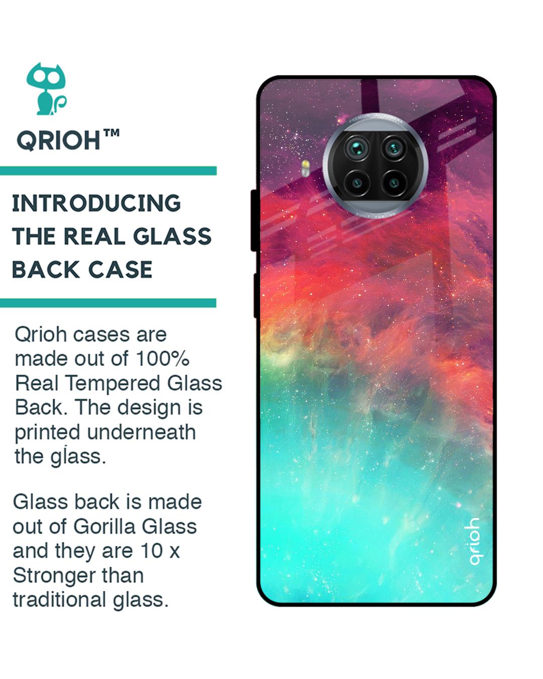 Shop Colorful Aura Glass Case For Mi 10i 5g-Back