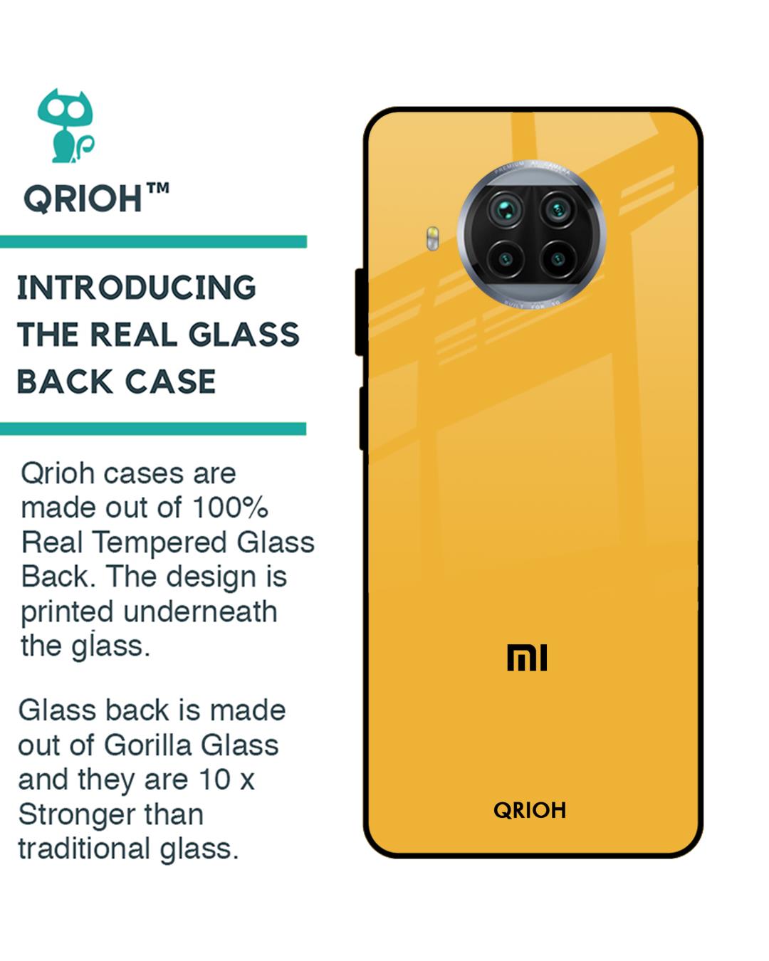 Shop Fluorescent Yellow Glass Case For Mi 10i 5g-Back