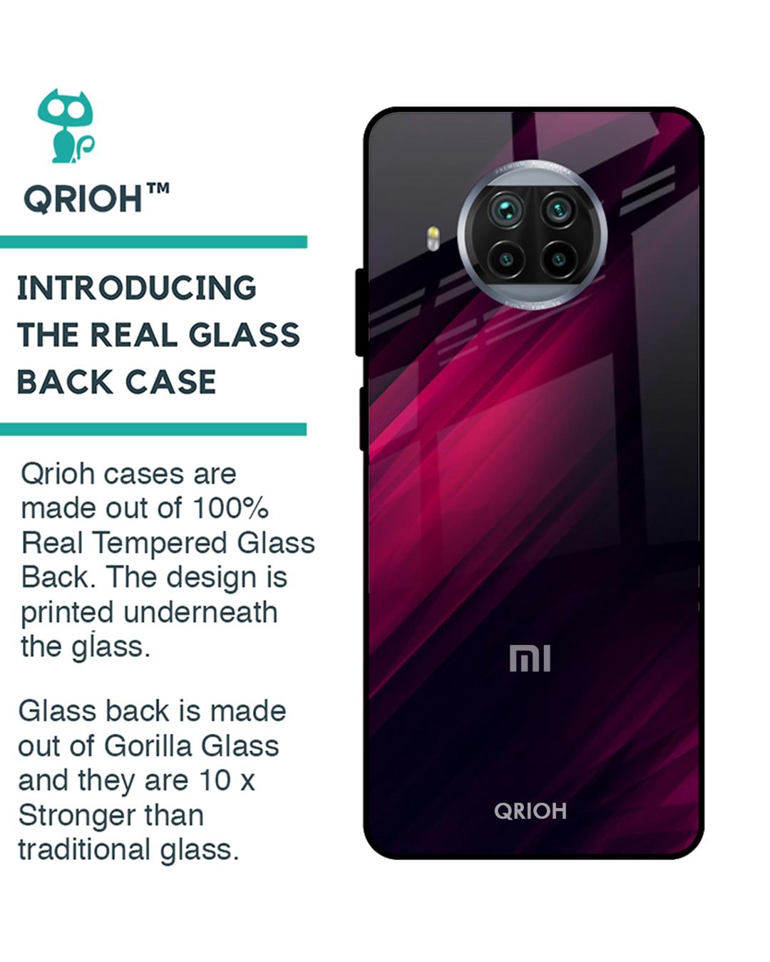 Shop Razor Black Glass Case For Mi 10i 5g-Back