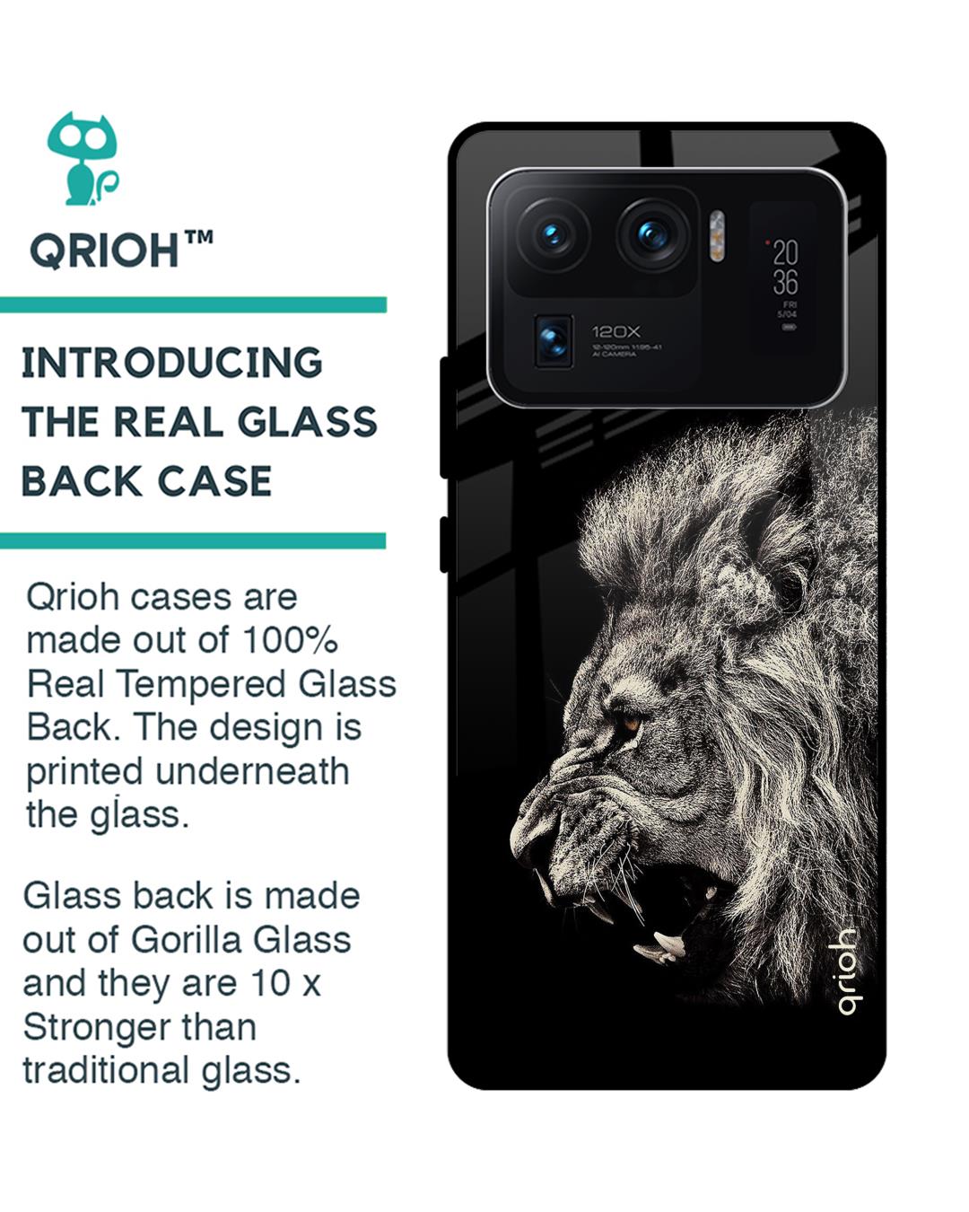 Shop Brave Lion Glass Case For Mi 11 Ultra-Back