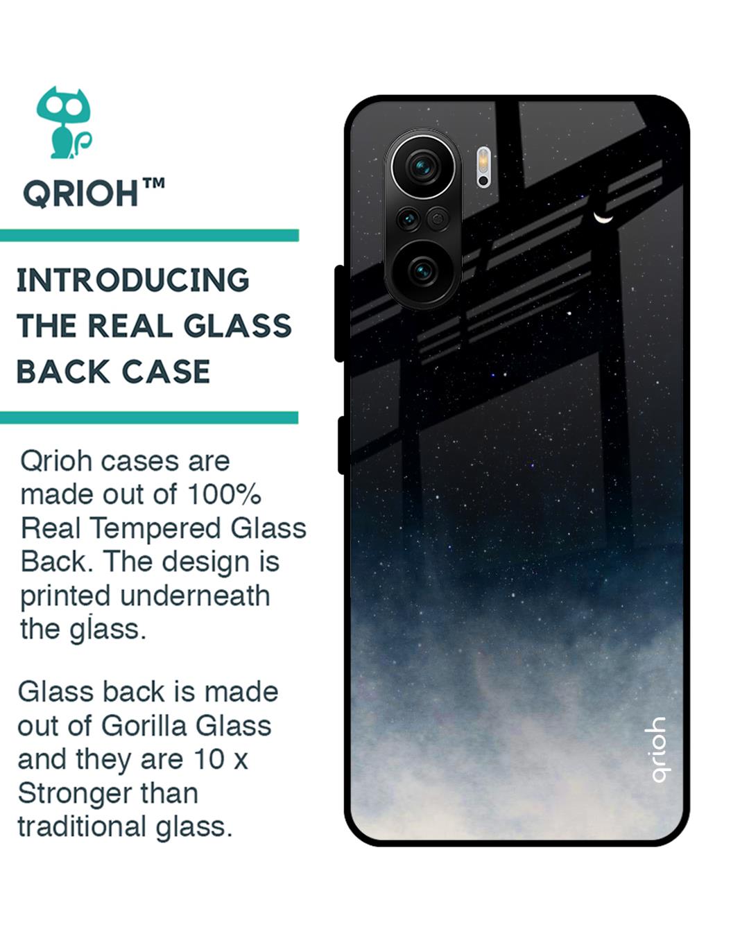 Shop Black Aura Glass Case For Mi 11x-Back