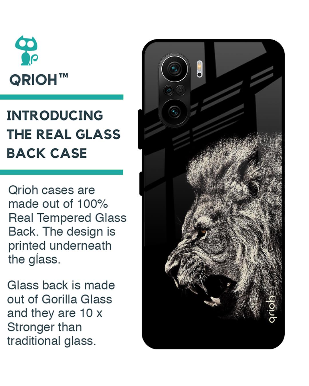 Shop Brave Lion Glass Case For Mi 11x-Back