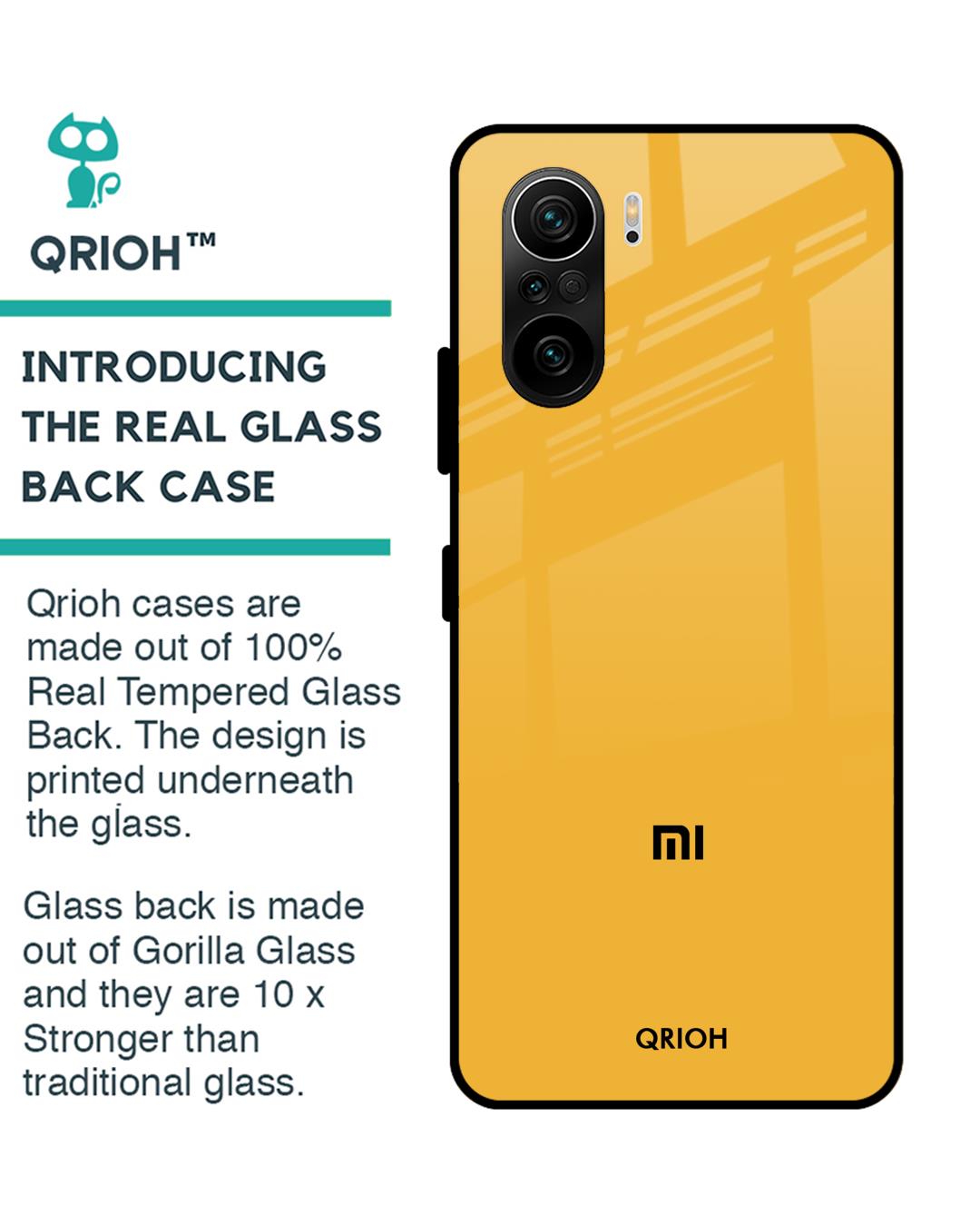 Shop Fluorescent Yellow Glass Case For Mi 11x-Back