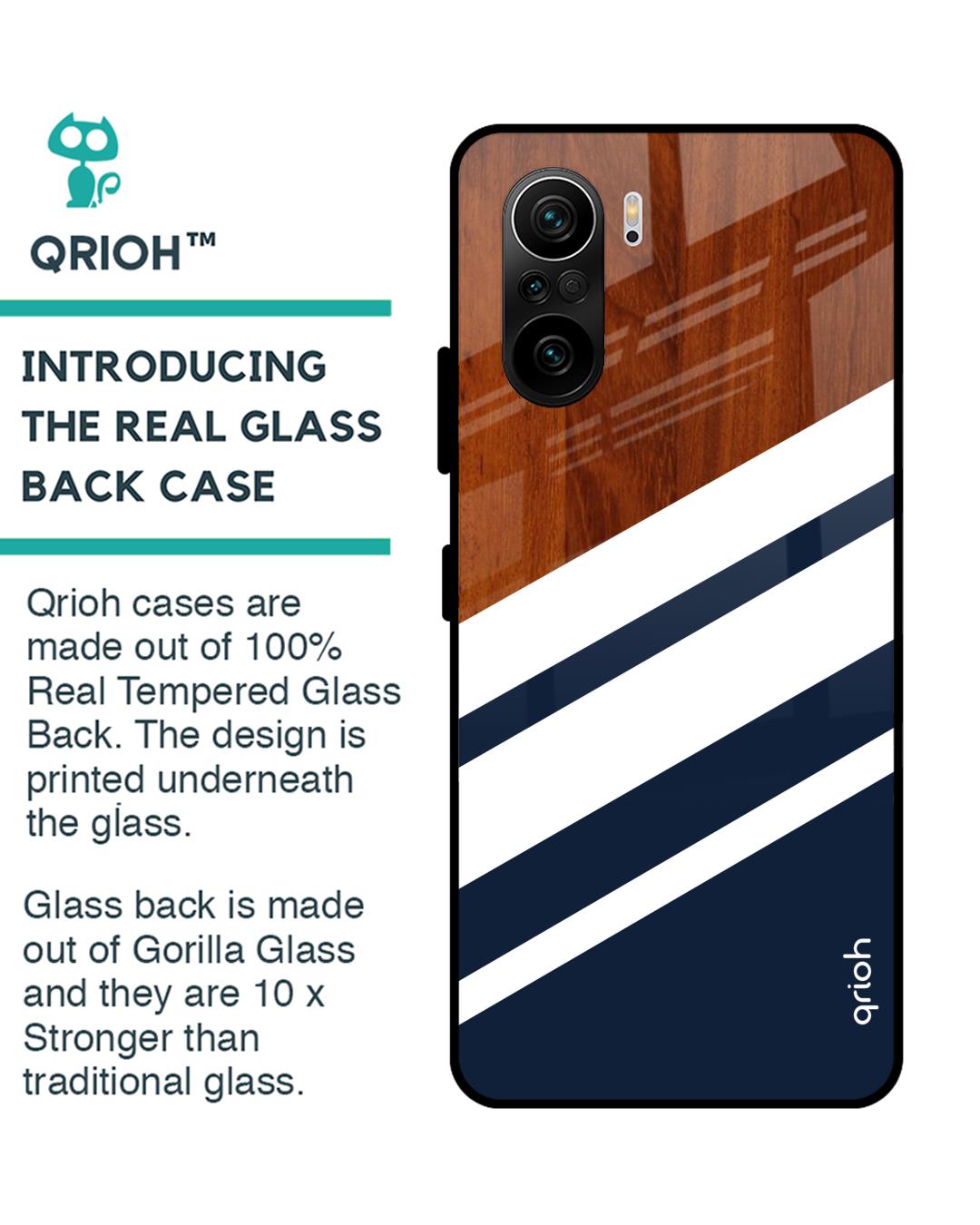 Shop Bold Stripes Glass Case For Mi 11x Pro-Back