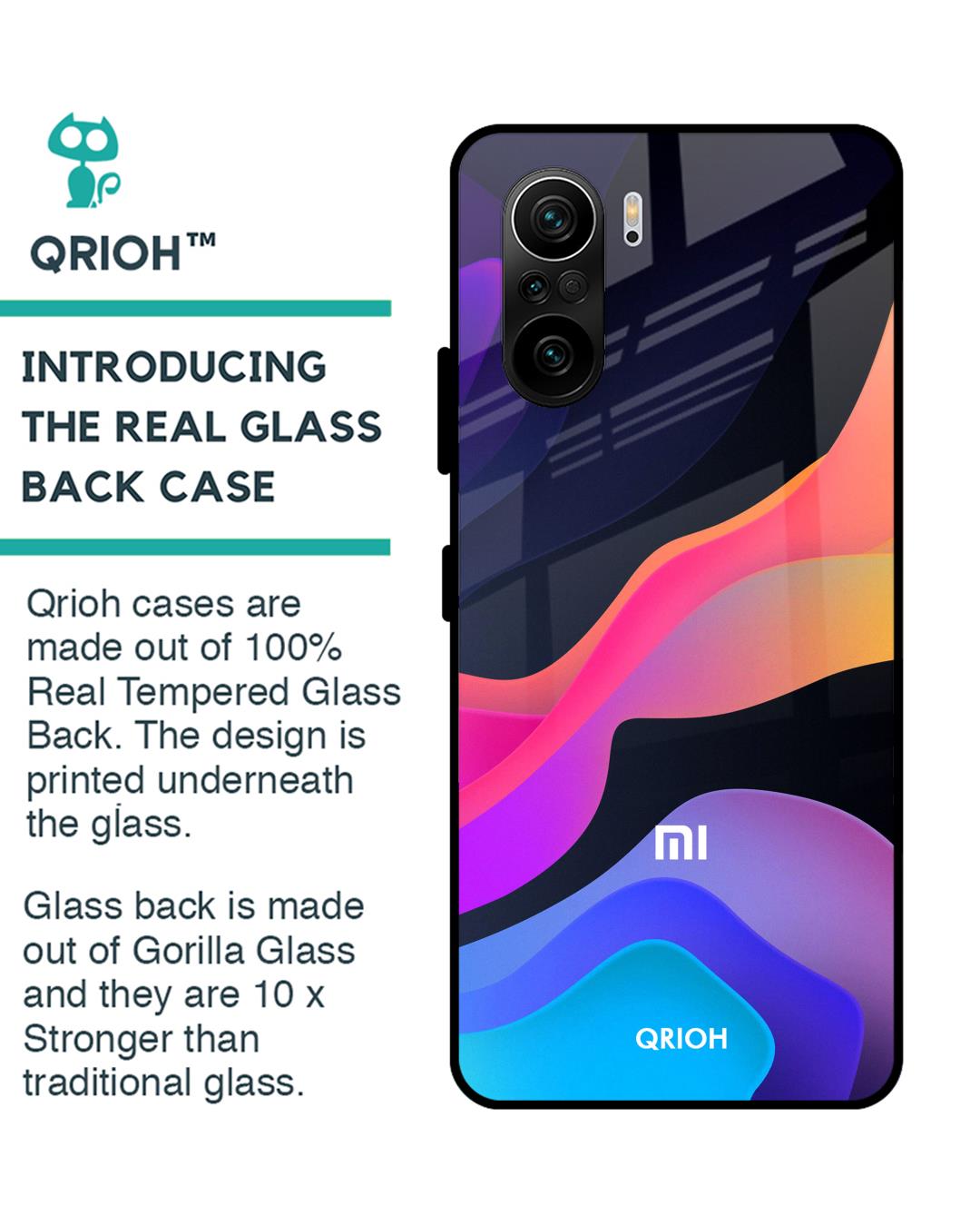 Shop Colorful Fluid Glass Case For Mi 11x Pro-Back