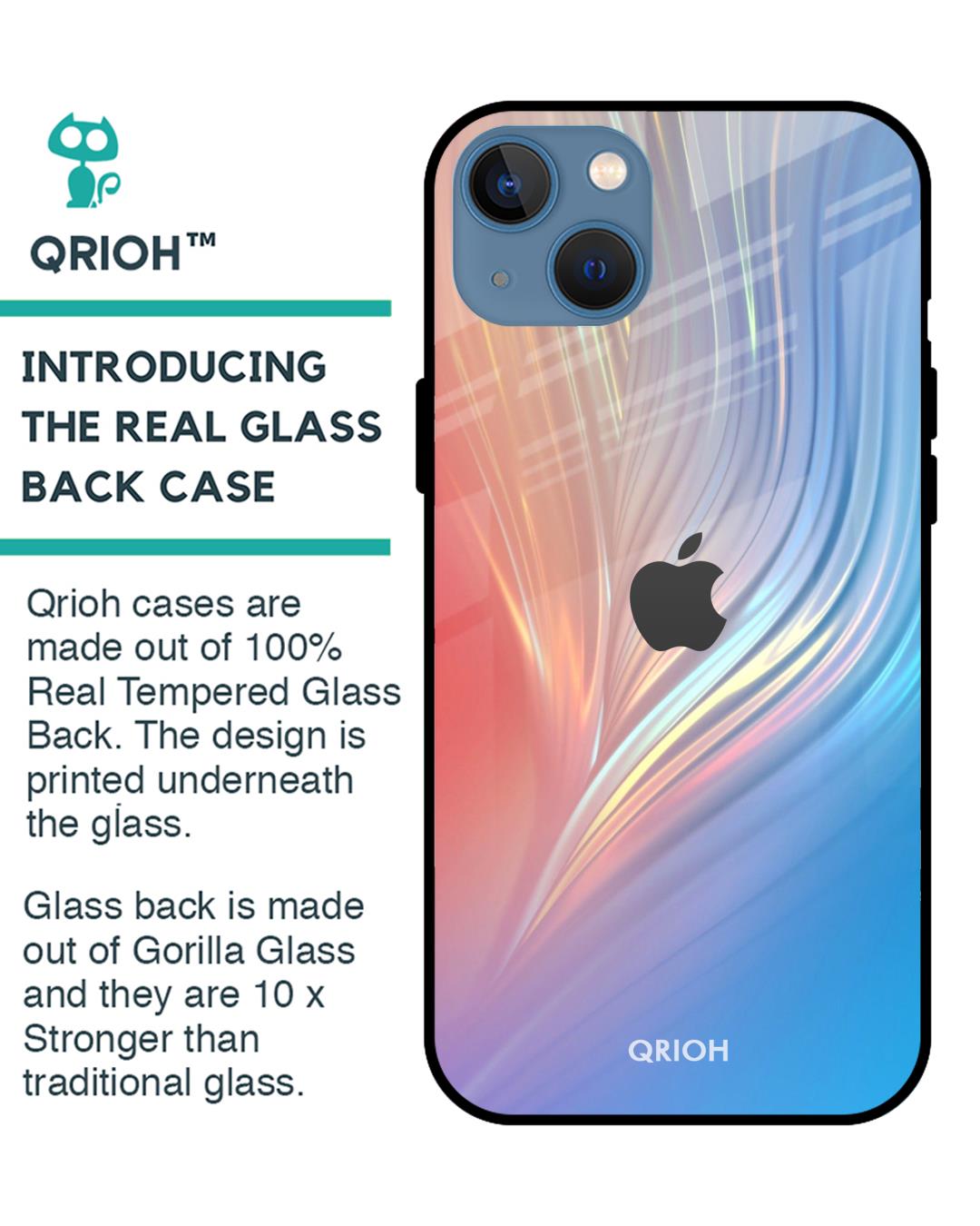 Shop Mystic Aurora Glass Case For Iphone 13-Back
