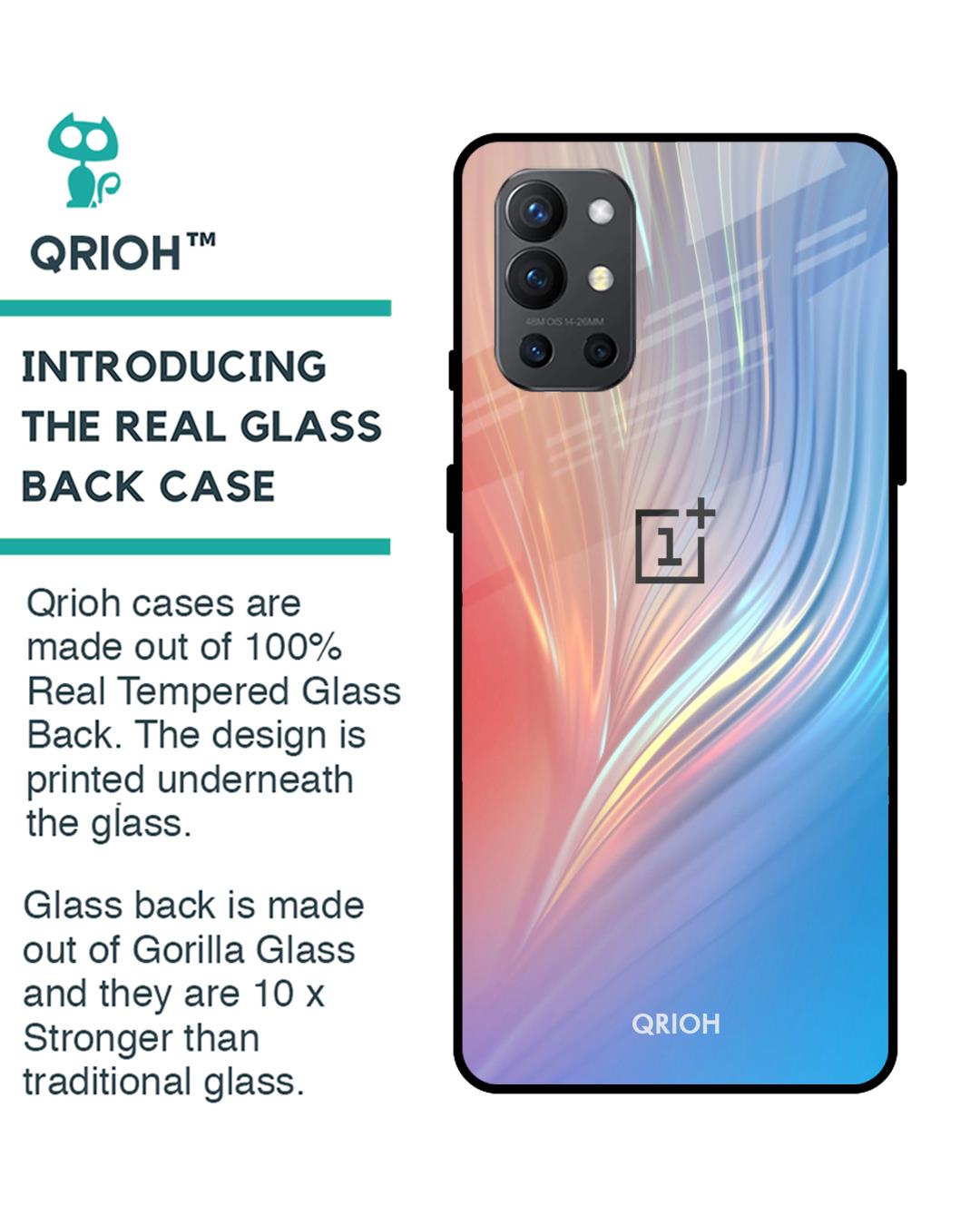 Shop Oneplus 9r Mystic Aurora Glass Case-Back
