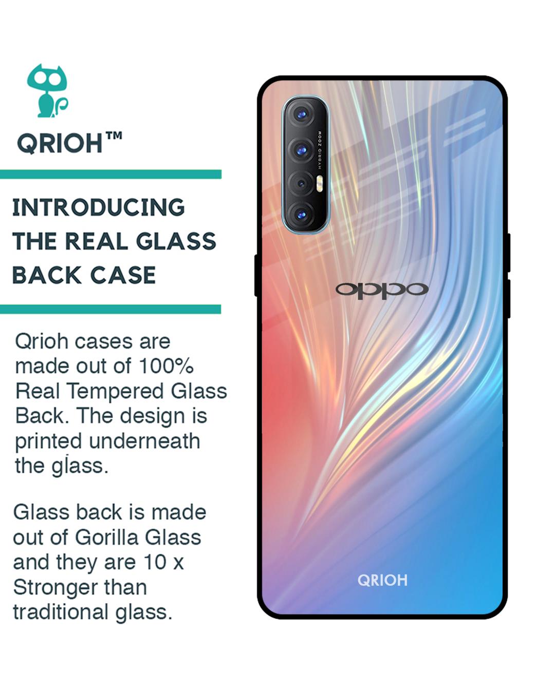Shop Mystic Aurora Glass Case For Oppo Reno 3 Pro-Back