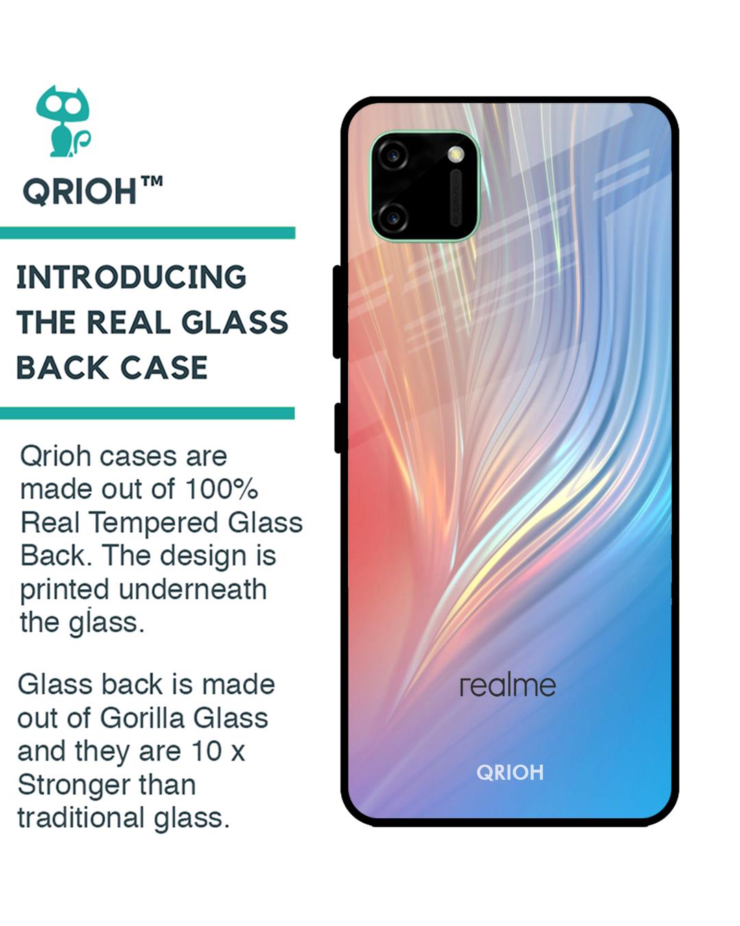 Shop Mystic Aurora Glass Case For Realme C11-Back
