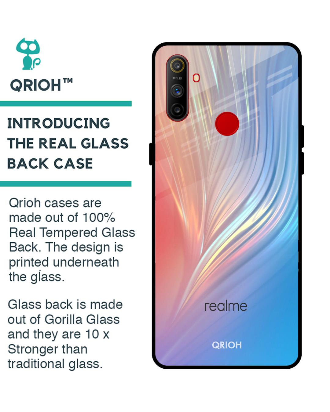 Shop Mystic Aurora Glass Case For Realme C3-Back