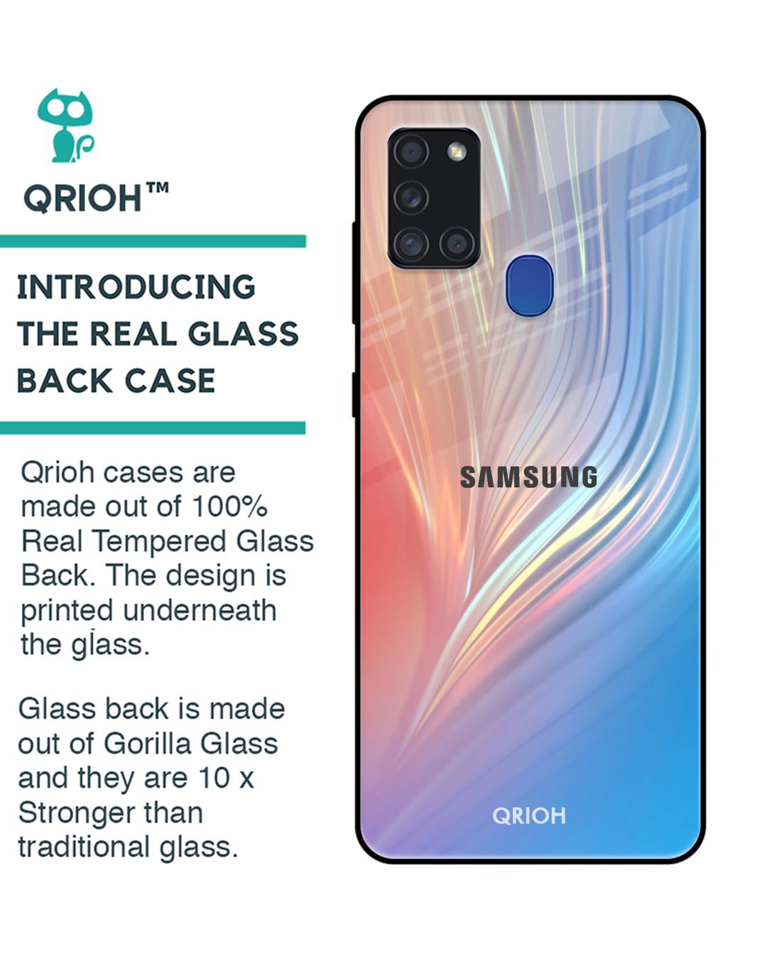 Shop Mystic Aurora Glass Case For Samsung Galaxy A21s-Back
