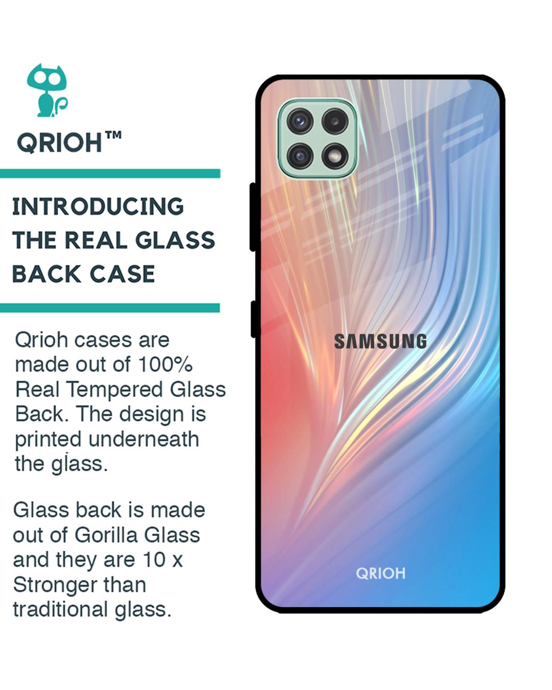 Shop Mystic Aurora Glass Case For Samsung Galaxy A22 5g-Back