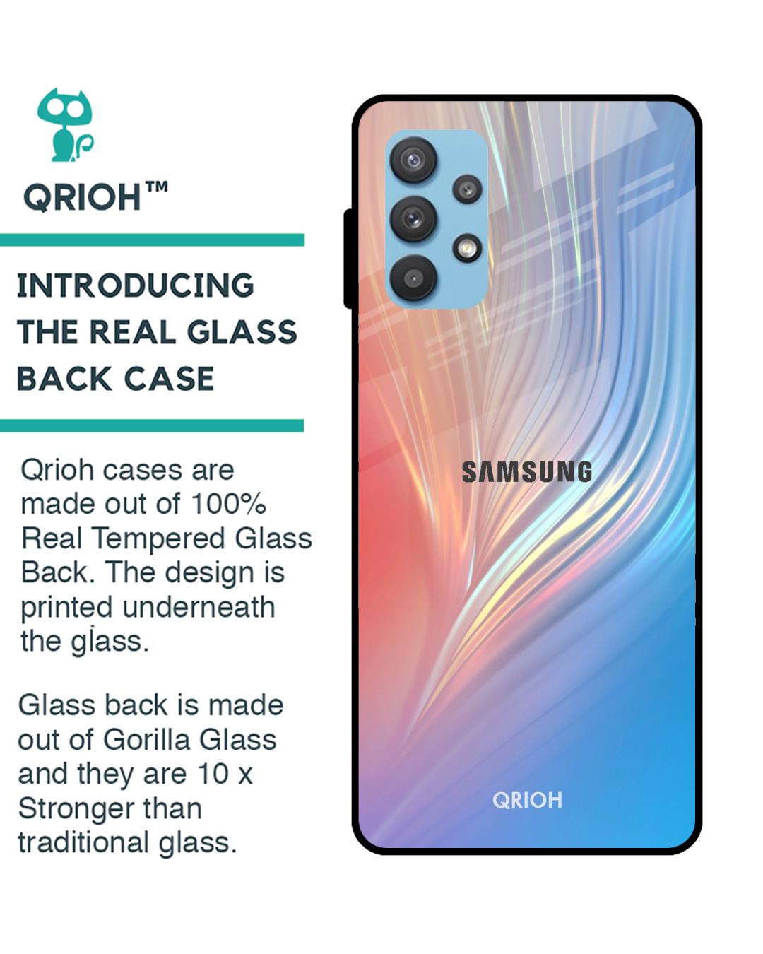 Shop Mystic Aurora Glass Case For Samsung Galaxy A32-Back