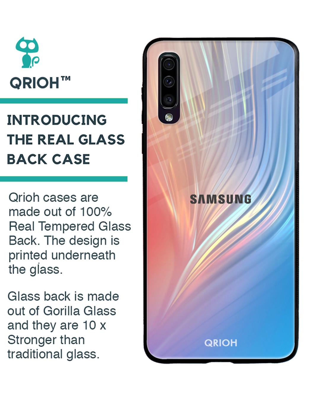 Shop Mystic Aurora Glass Case For Samsung Galaxy A50-Back