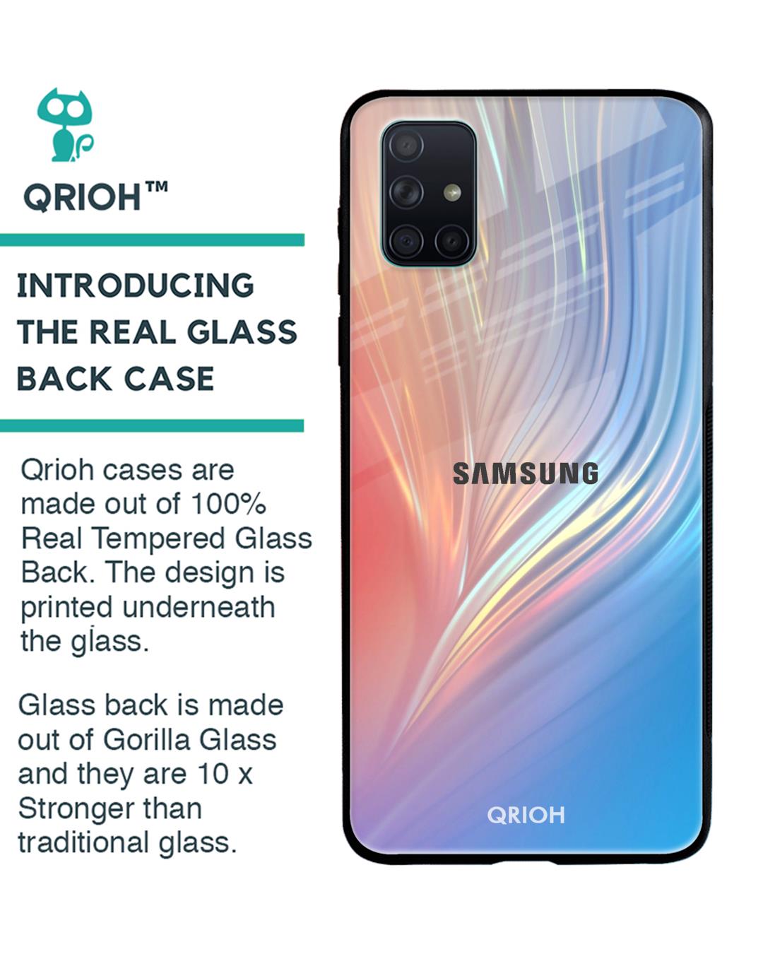 Shop Mystic Aurora Glass Case For Samsung Galaxy A71-Back