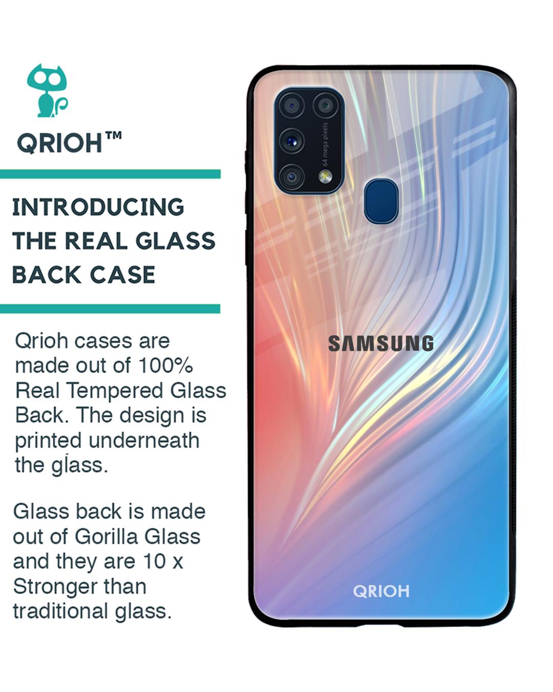 Shop Mystic Aurora Glass Case For Samsung Galaxy M31 Prime-Back