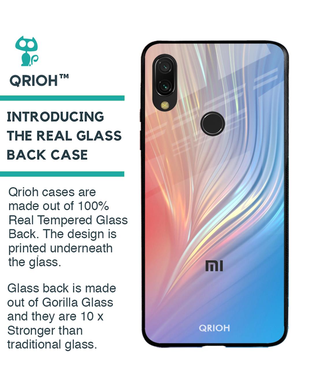 Shop Xiaomi Redmi Note 7 Mystic Aurora Glass Case-Back