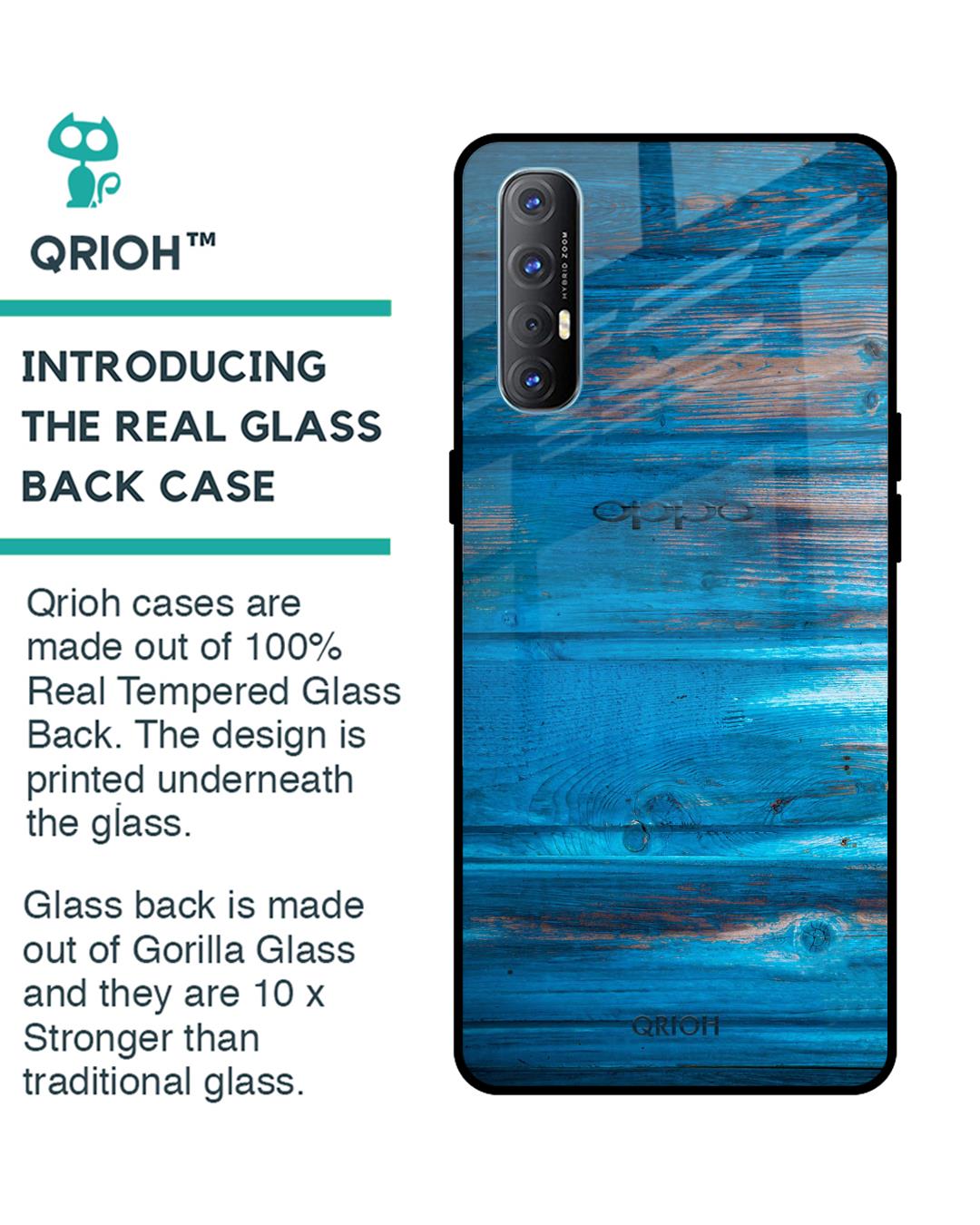 Shop Patina Finish Glass Case For Oppo Reno 3 Pro-Back