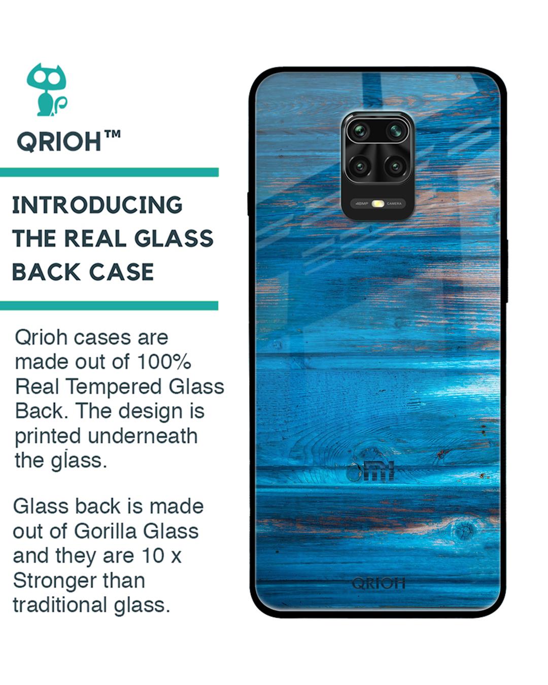 Shop Patina Finish Glass Case For Redmi Note 9 Pro-Back