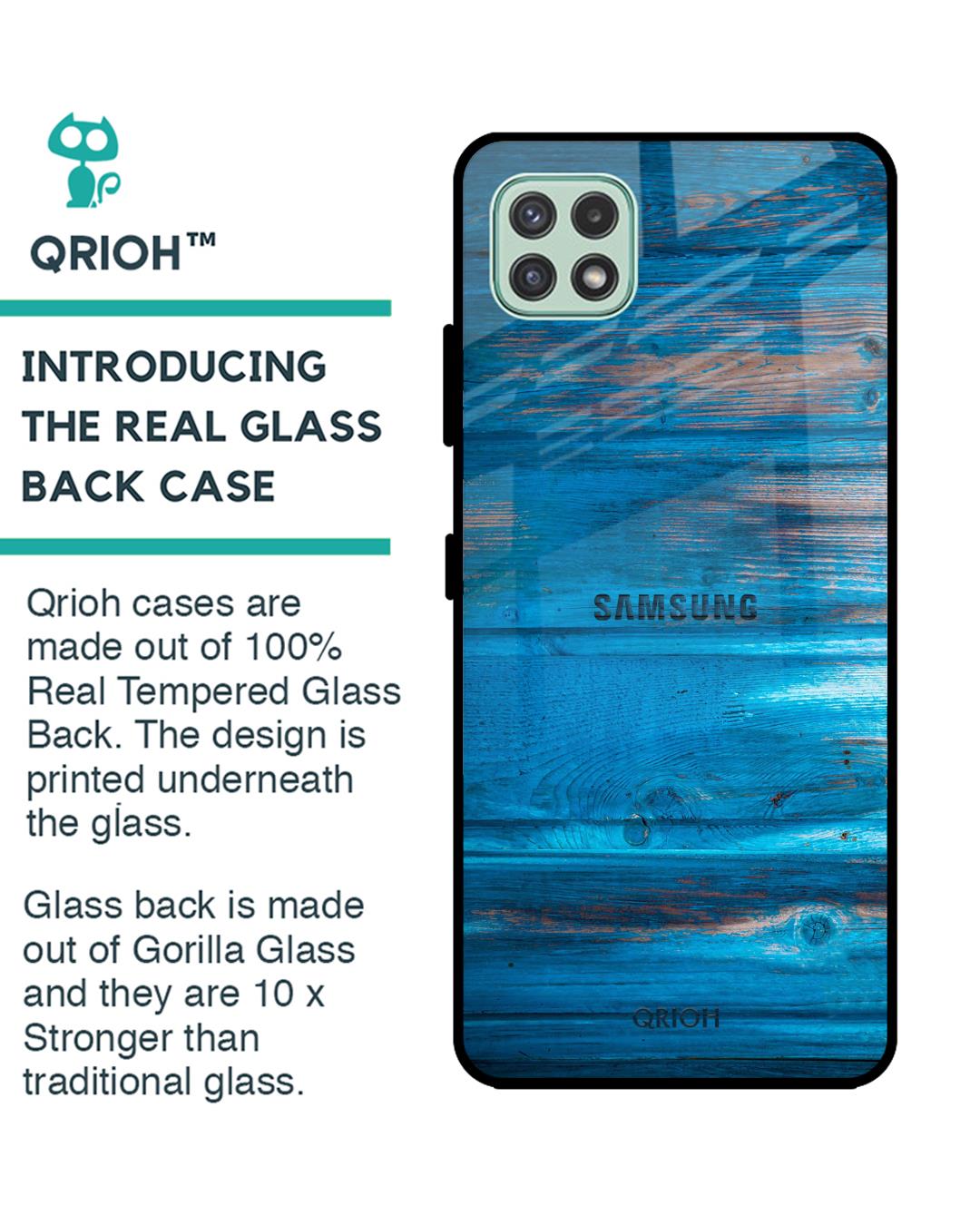Shop Patina Finish Glass Case For Samsung Galaxy A22 5g-Back