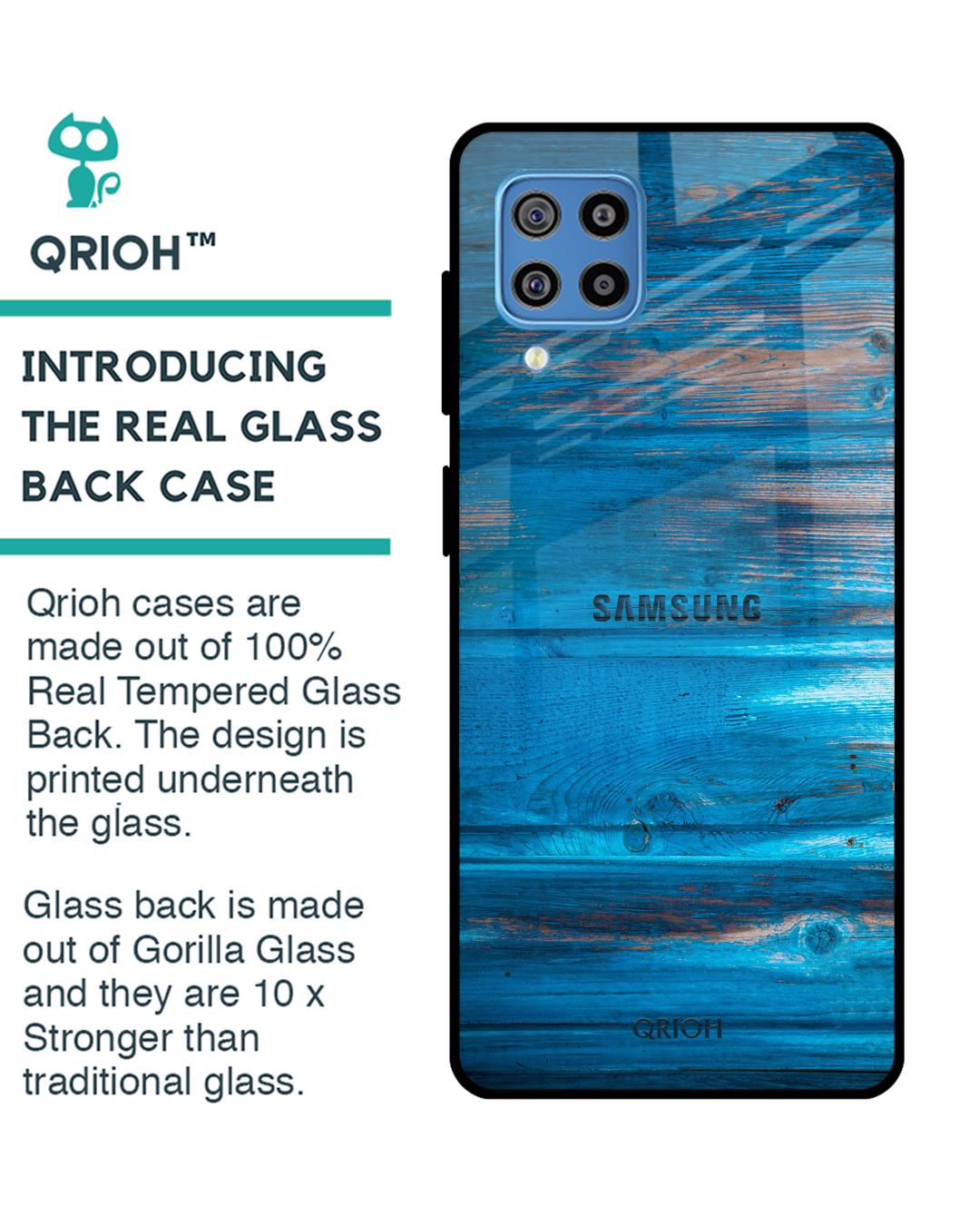 Shop Patina Finish Glass Case For Samsung Galaxy F22-Back