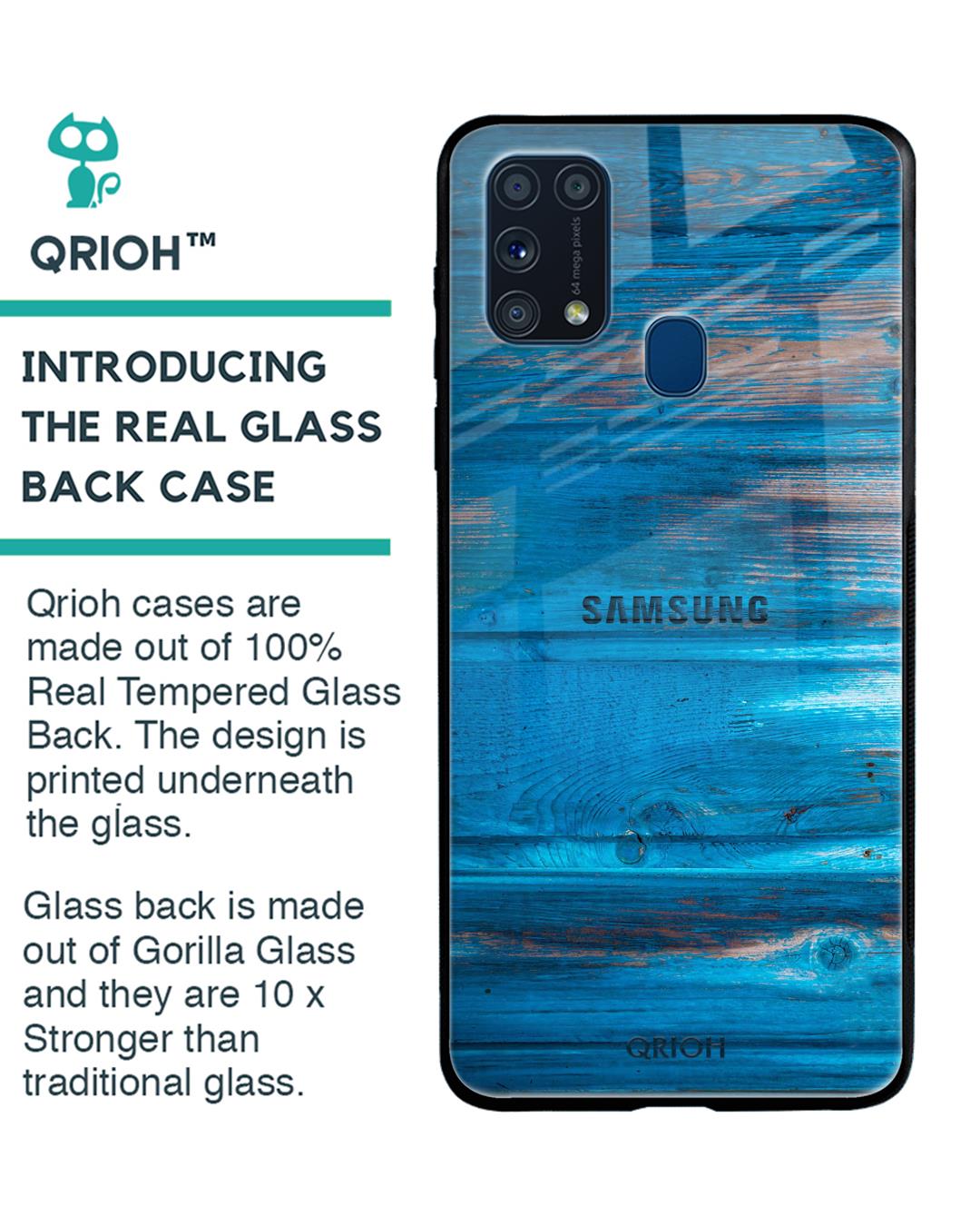 Shop Patina Finish Glass Case For Samsung Galaxy M31 Prime-Back