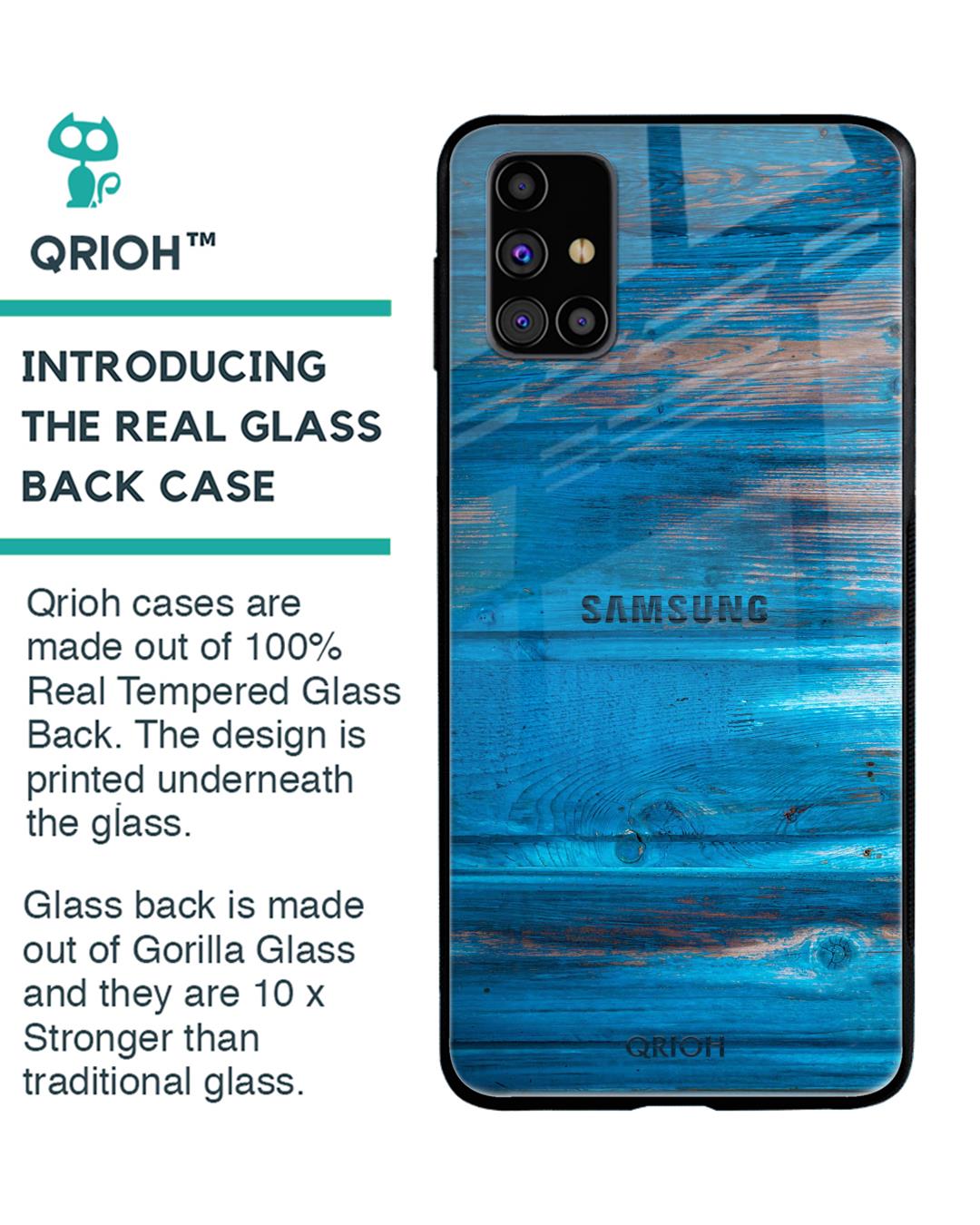 Shop Patina Finish Glass Case For Samsung Galaxy M31s-Back