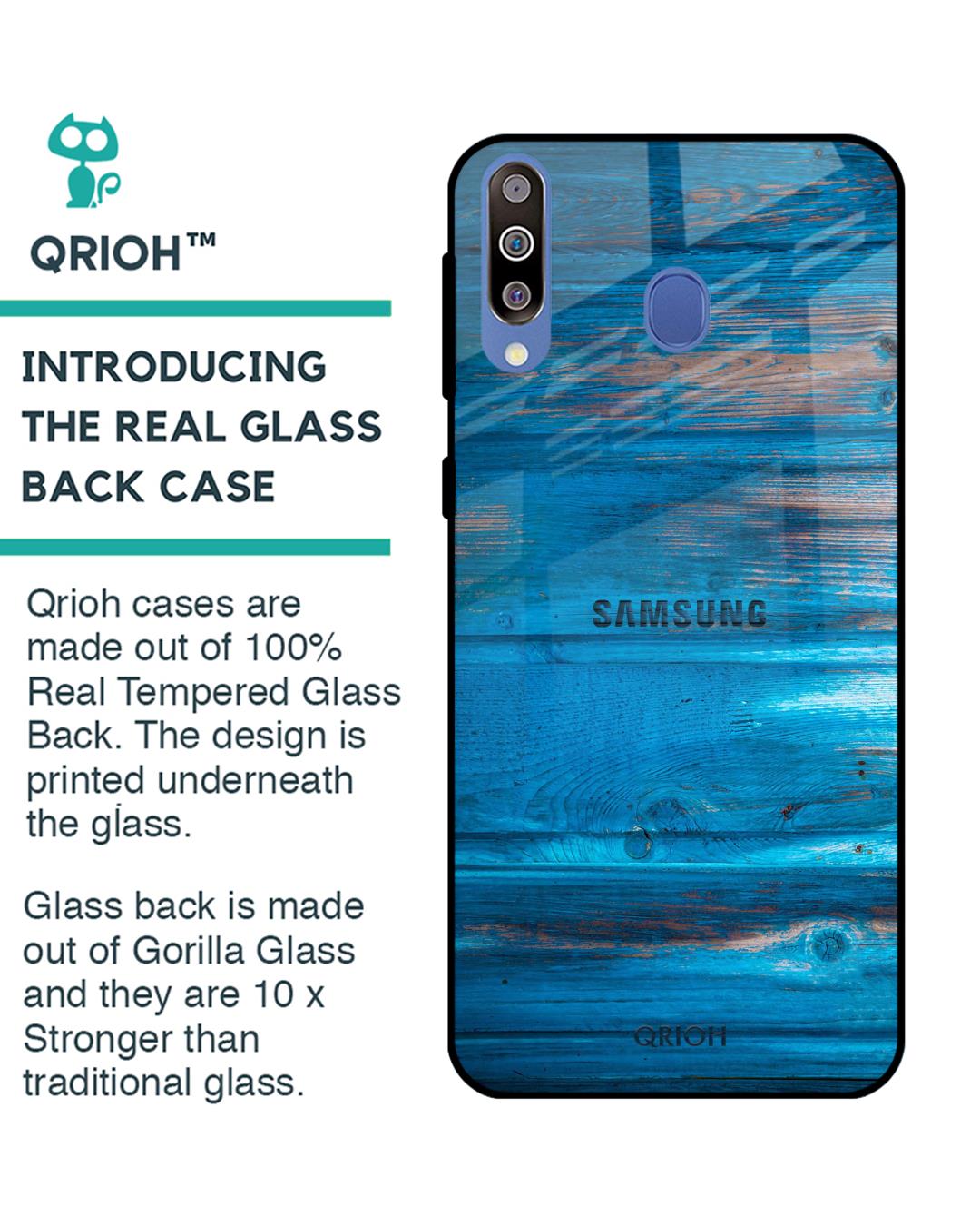 Shop Patina Finish Glass Case For Samsung Galaxy M40-Back