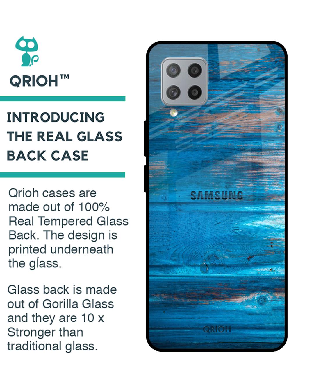 Shop Patina Finish Glass Case For Samsung Galaxy M42-Back