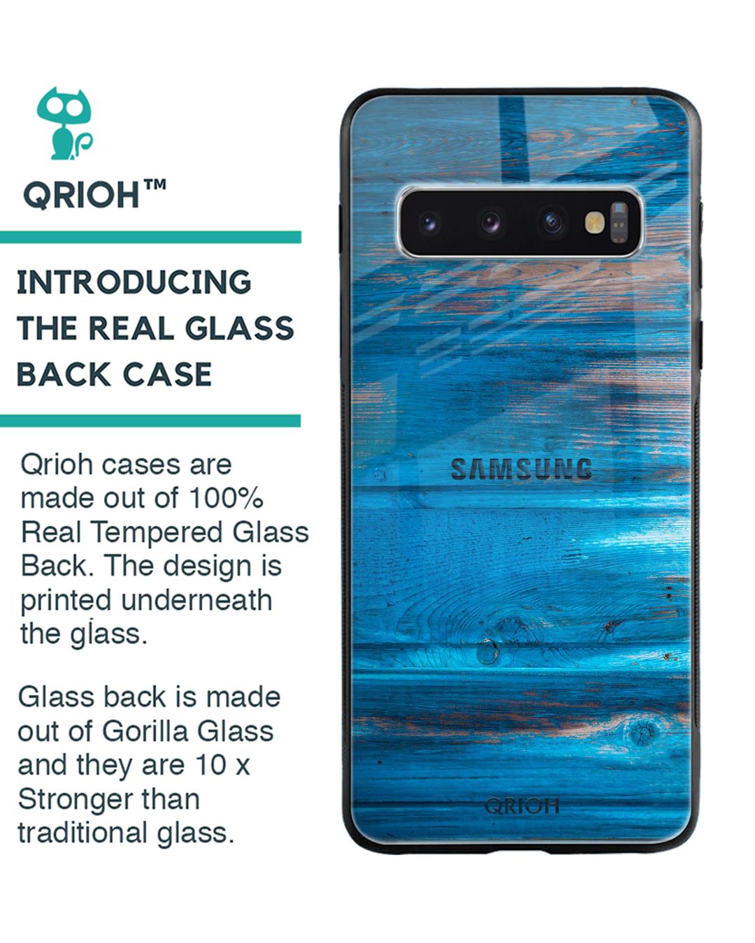 Shop Patina Finish Glass Case For Samsung Galaxy S10-Back