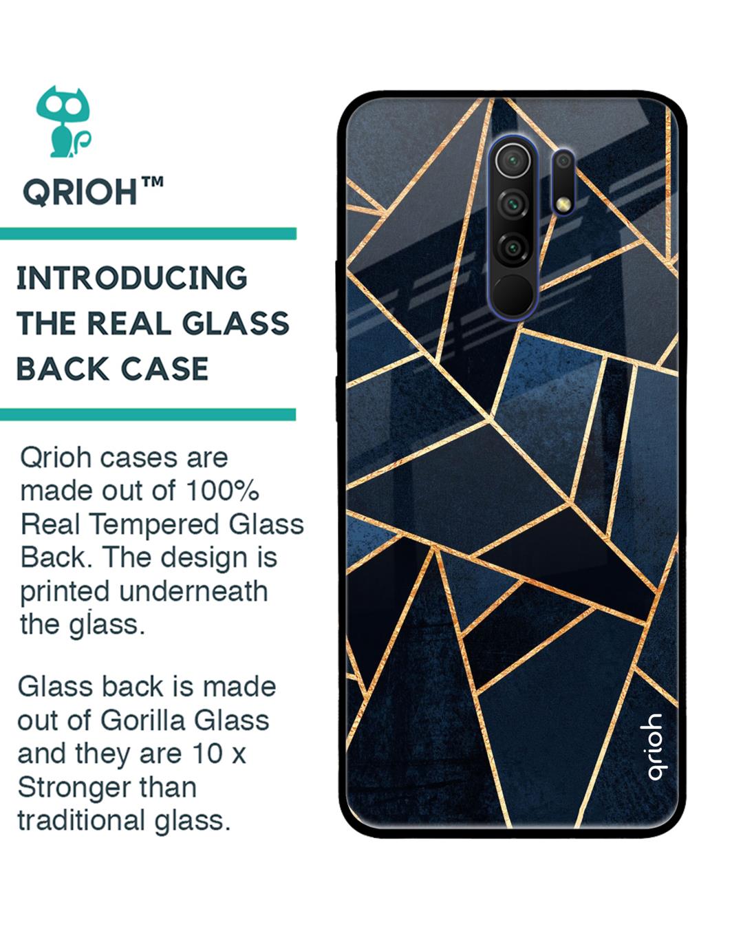 Shop Abstract Tiles Glass Case For Poco M2-Back