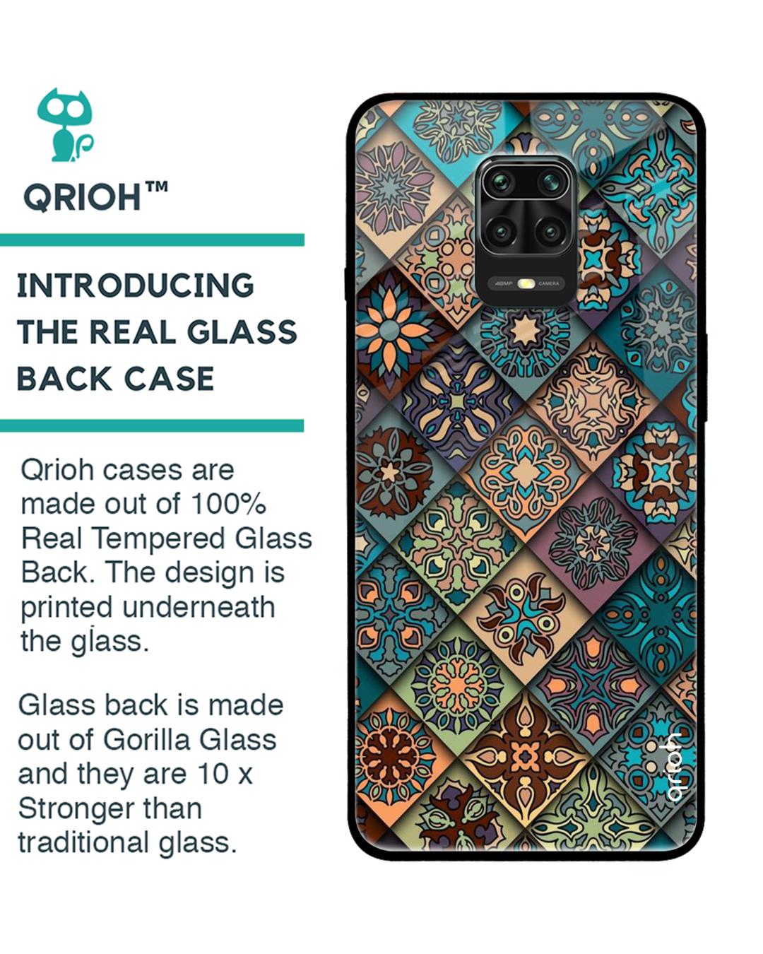 Shop Retro Art Glass Case For Poco M2 Pro-Back