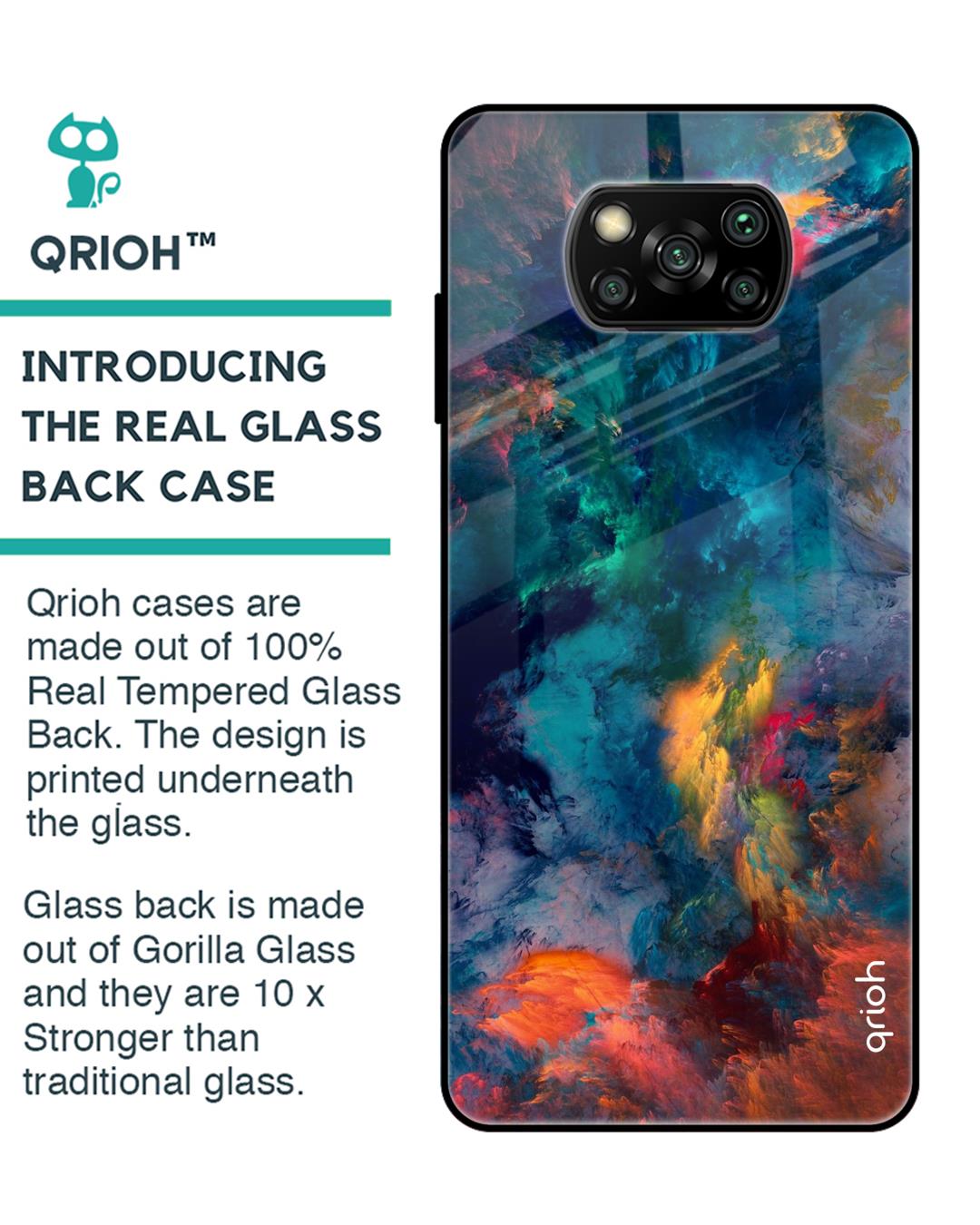 Shop Cloudburst Glass Case For Poco X3-Back