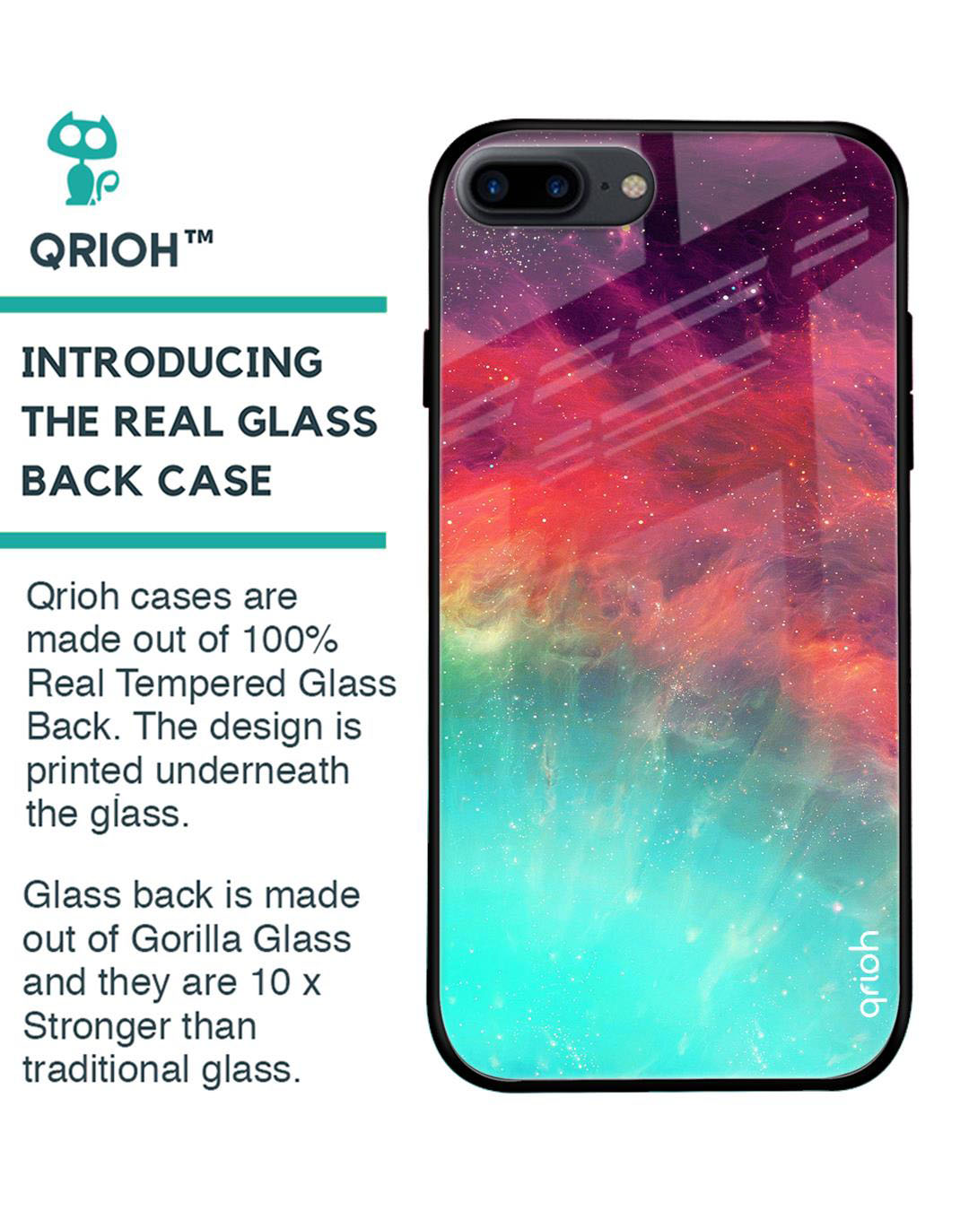 Shop Aura Printed Premium Glass Cover for iPhone 8 Plus(Shock Proof, Lightweight)-Back