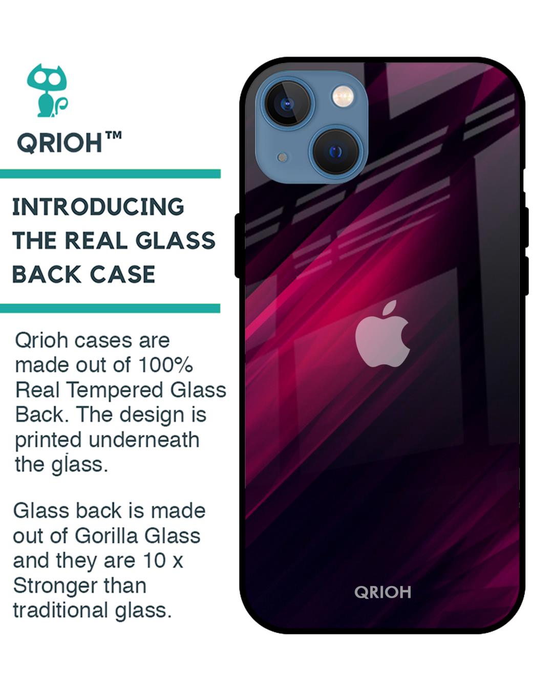 Shop Razor Black Glass Case For Iphone 13 Mini-Back