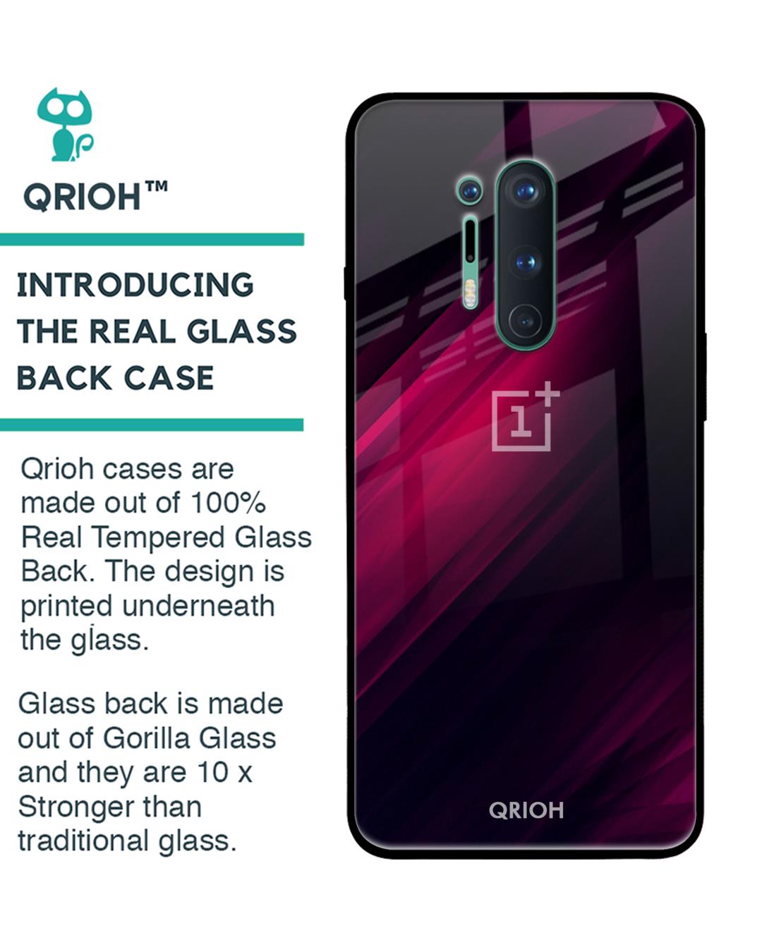 Shop Oneplus 8 Pro Razor Black Glass Case-Back