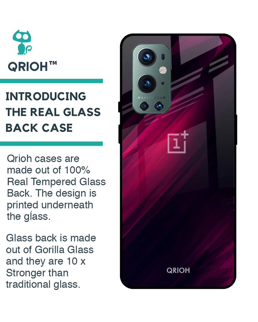 Shop Oneplus 9 Pro Razor Black Glass Case-Back