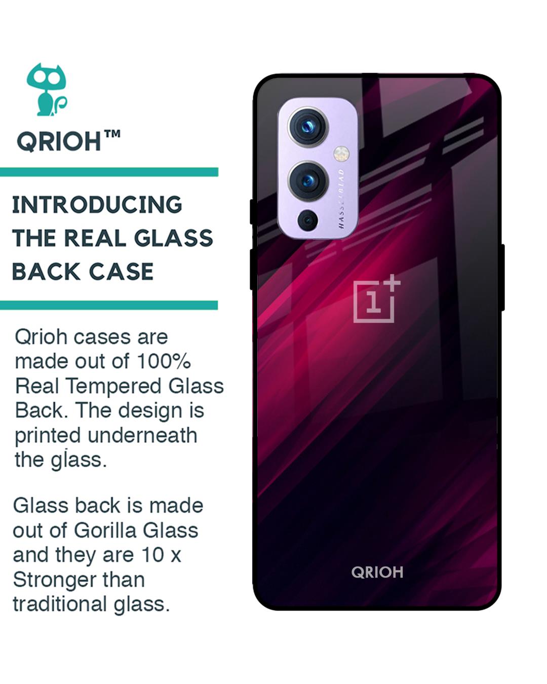 Shop Oneplus 9 Razor Black Glass Case-Back